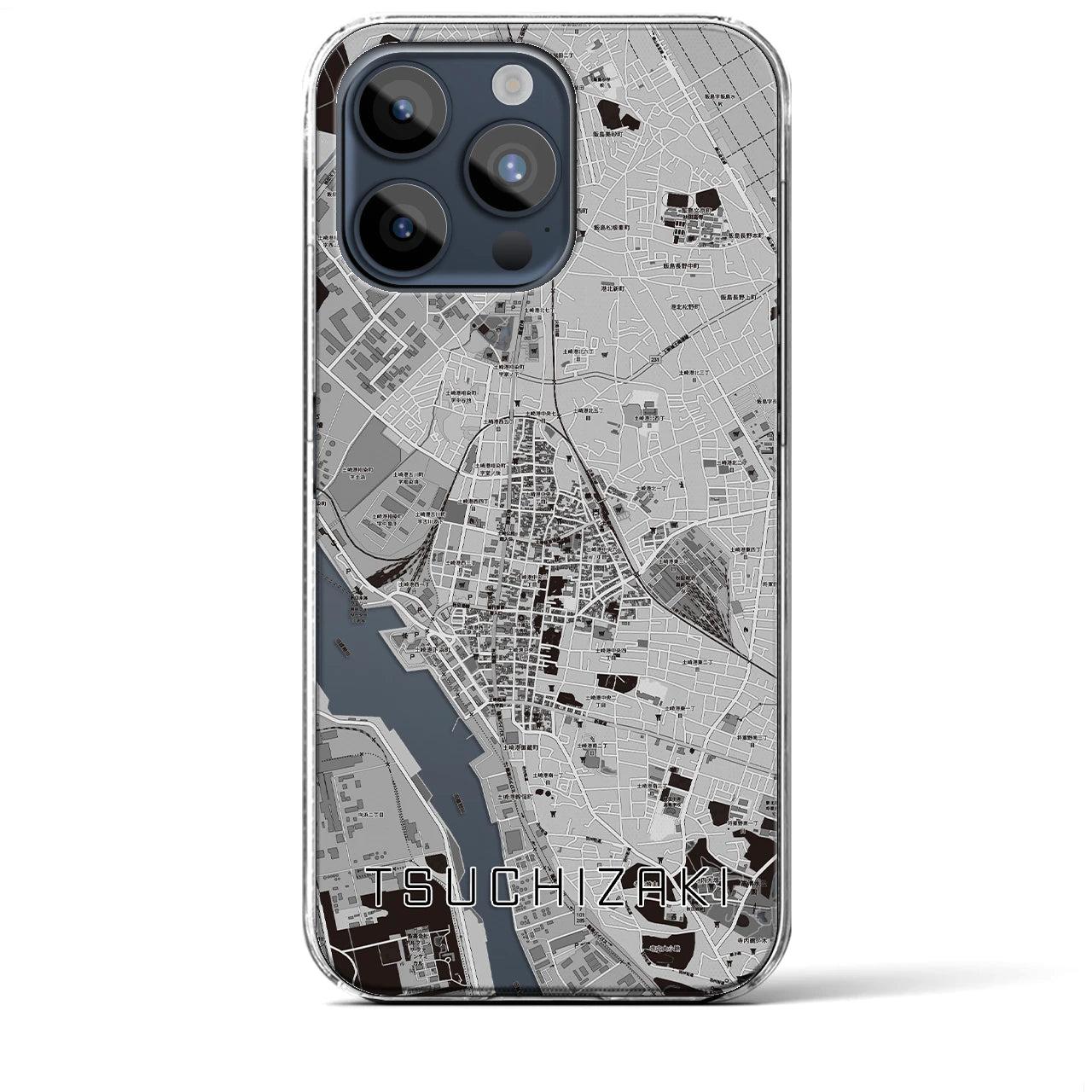 【土崎(秋田県)】地図柄iPhoneケース(クリアタイプ)