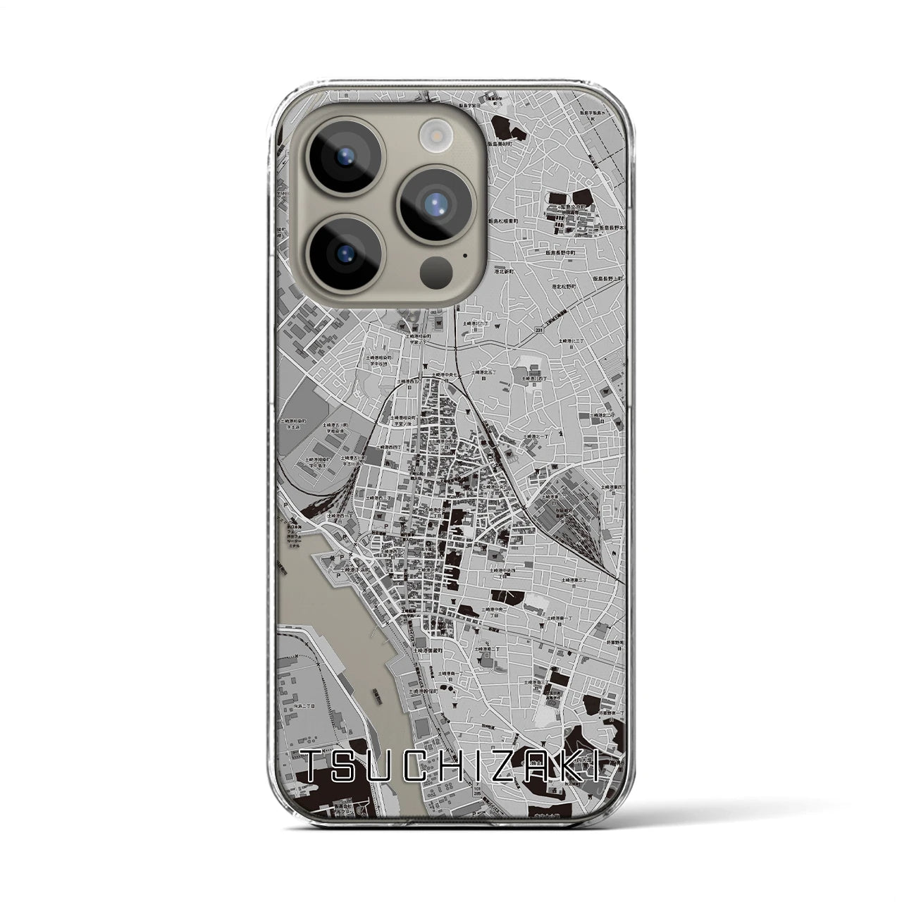 【土崎(秋田県)】地図柄iPhoneケース(クリアタイプ)