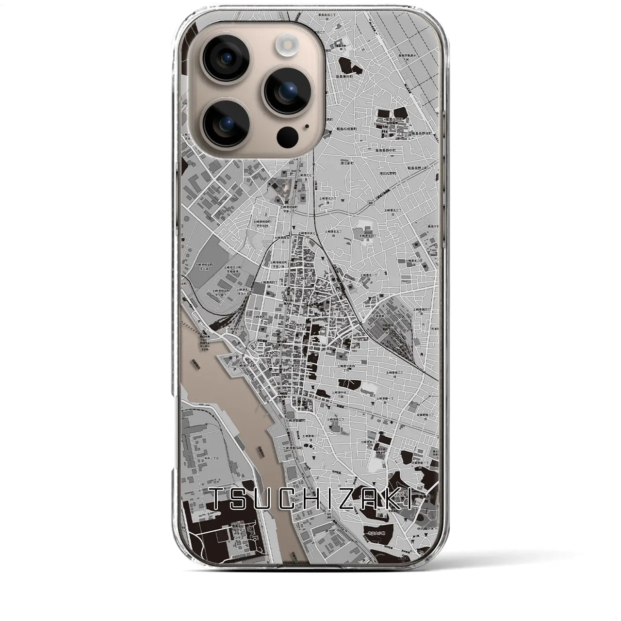 【土崎(秋田県)】地図柄iPhoneケース(クリアタイプ)