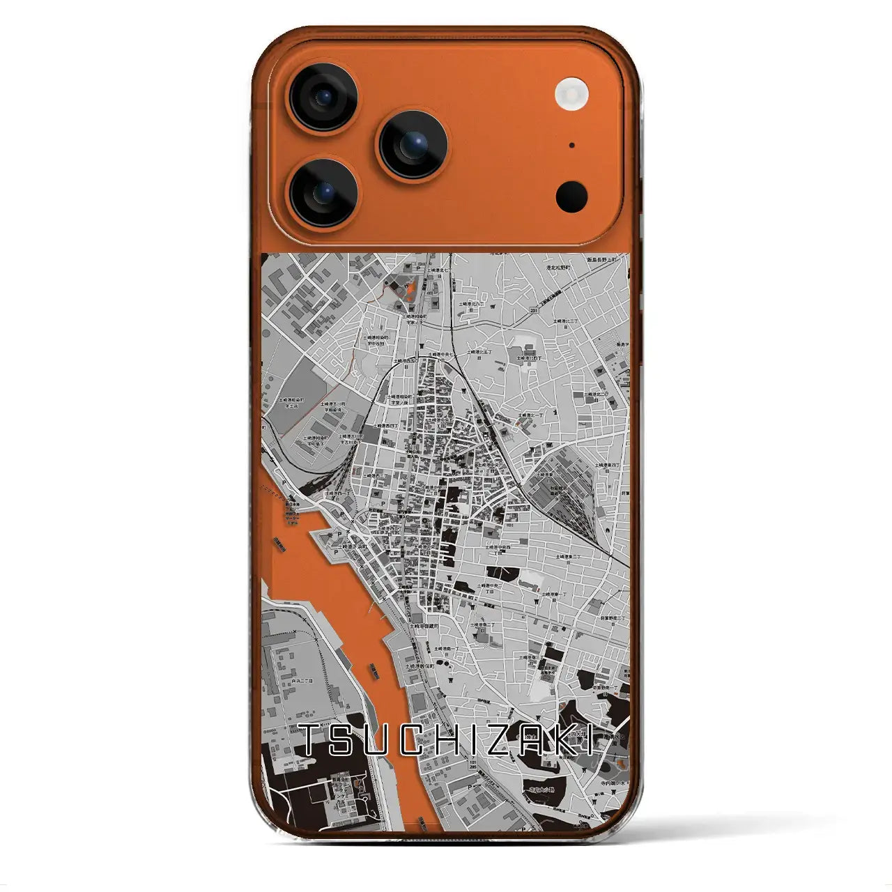 【土崎(秋田県)】地図柄iPhoneケース(クリアタイプ)