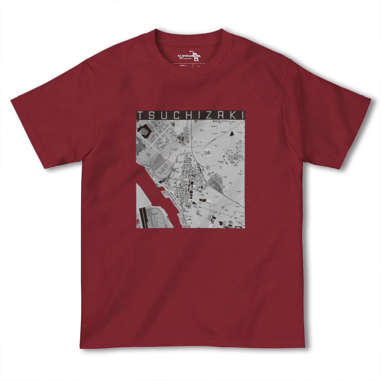 【土崎(秋田県)】地図柄ヘビーウェイトTシャツ