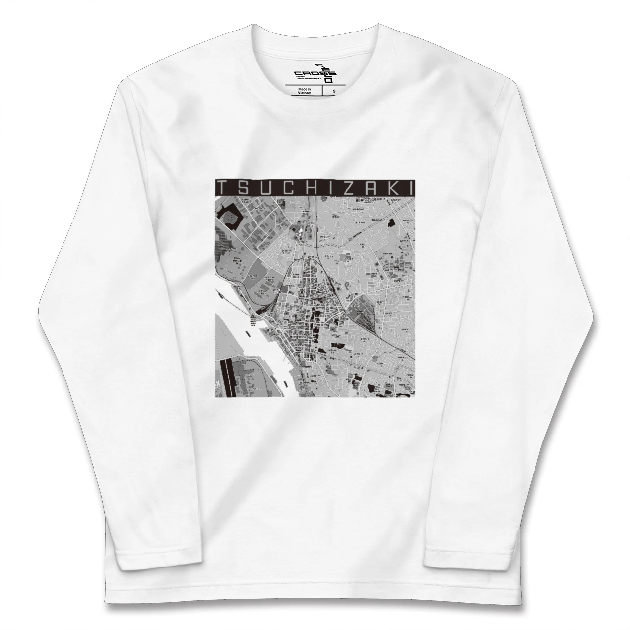 【土崎(秋田県)】地図柄ロングスリーブTシャツ