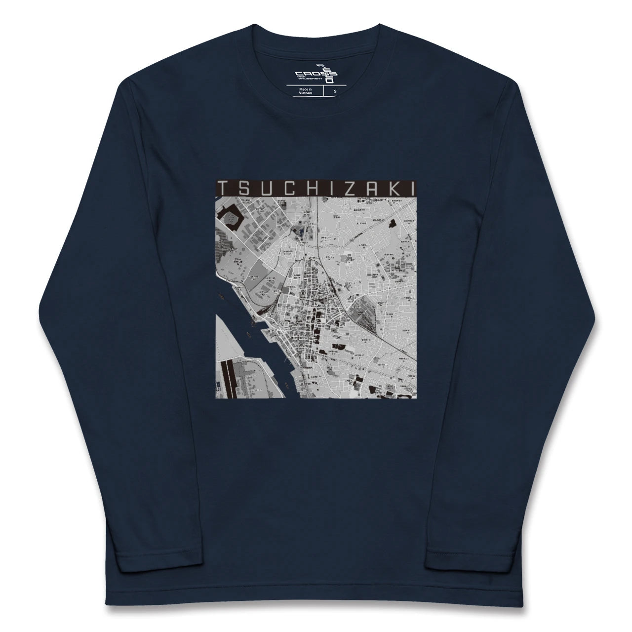 【土崎(秋田県)】地図柄ロングスリーブTシャツ