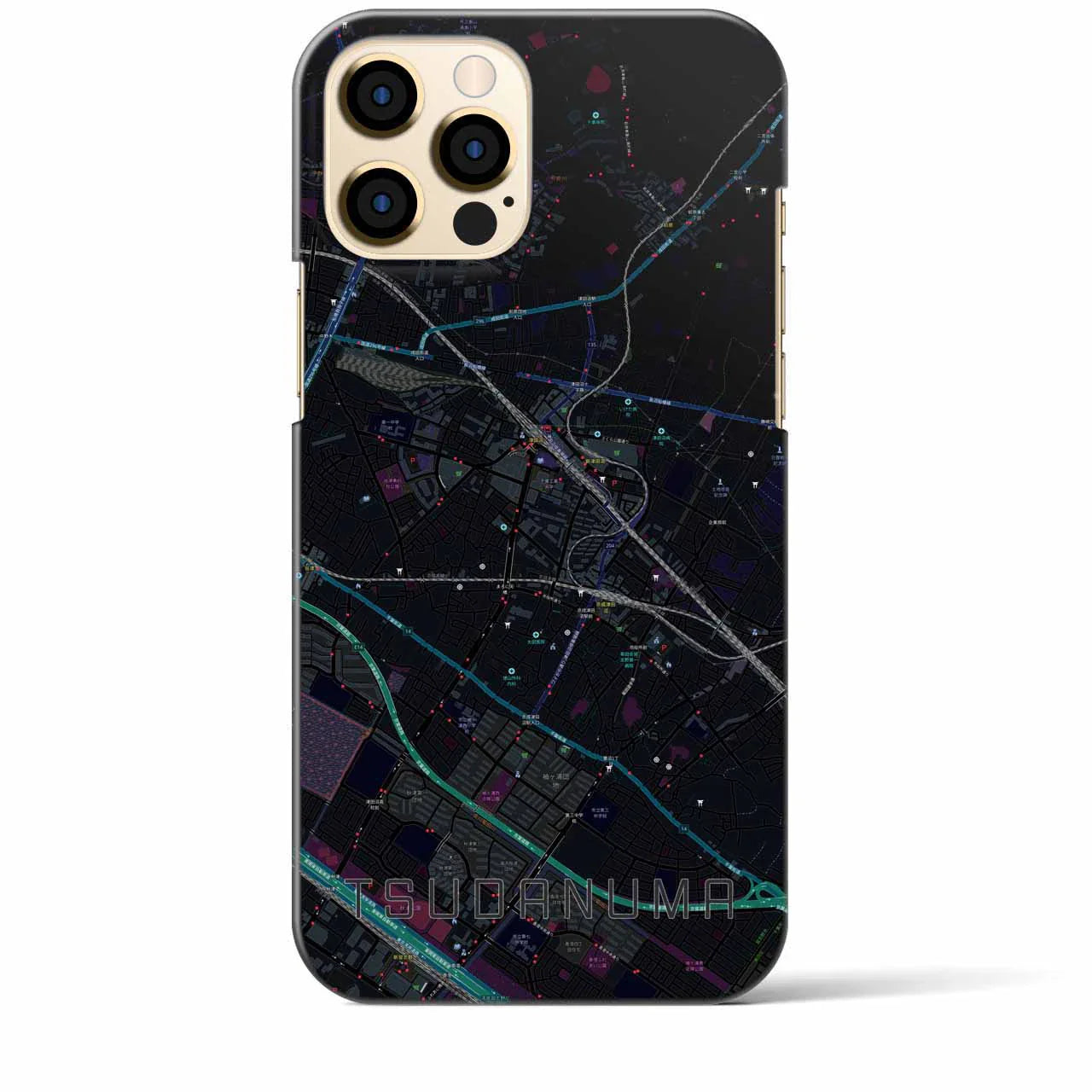 【津田沼(千葉県)】地図柄iPhoneケース(バックカバータイプ)