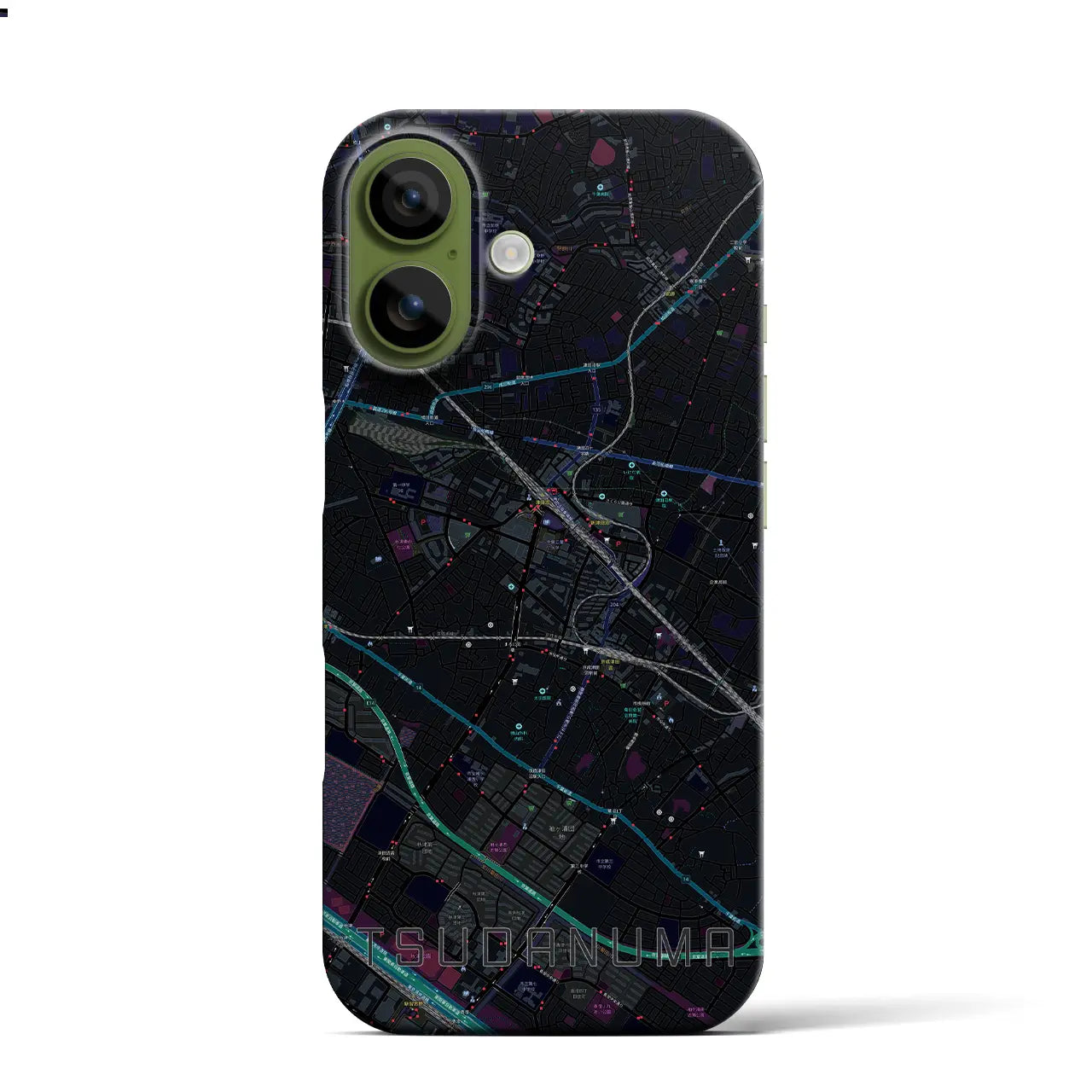 【津田沼(千葉県)】地図柄iPhoneケース(バックカバータイプ)