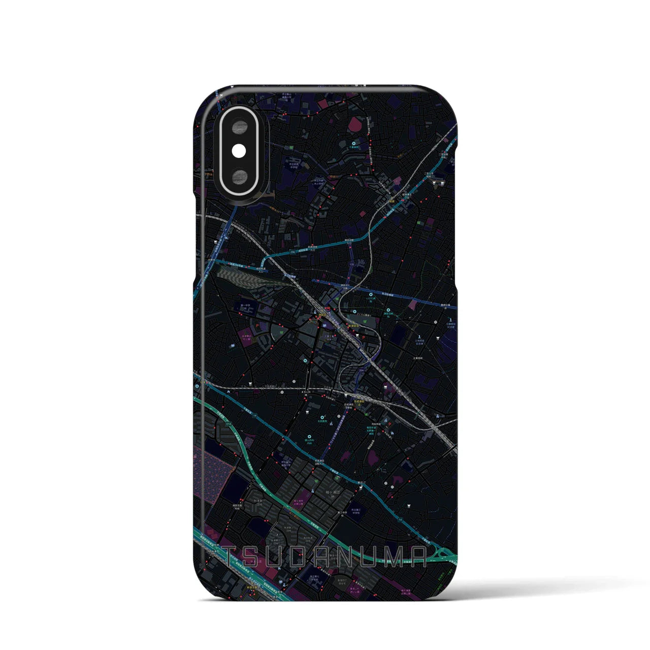 【津田沼(千葉県)】地図柄iPhoneケース(バックカバータイプ)