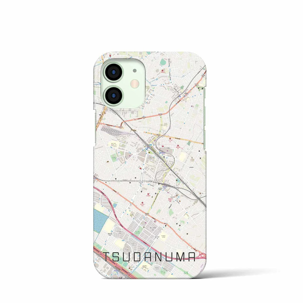 【津田沼(千葉県)】地図柄iPhoneケース(バックカバータイプ)