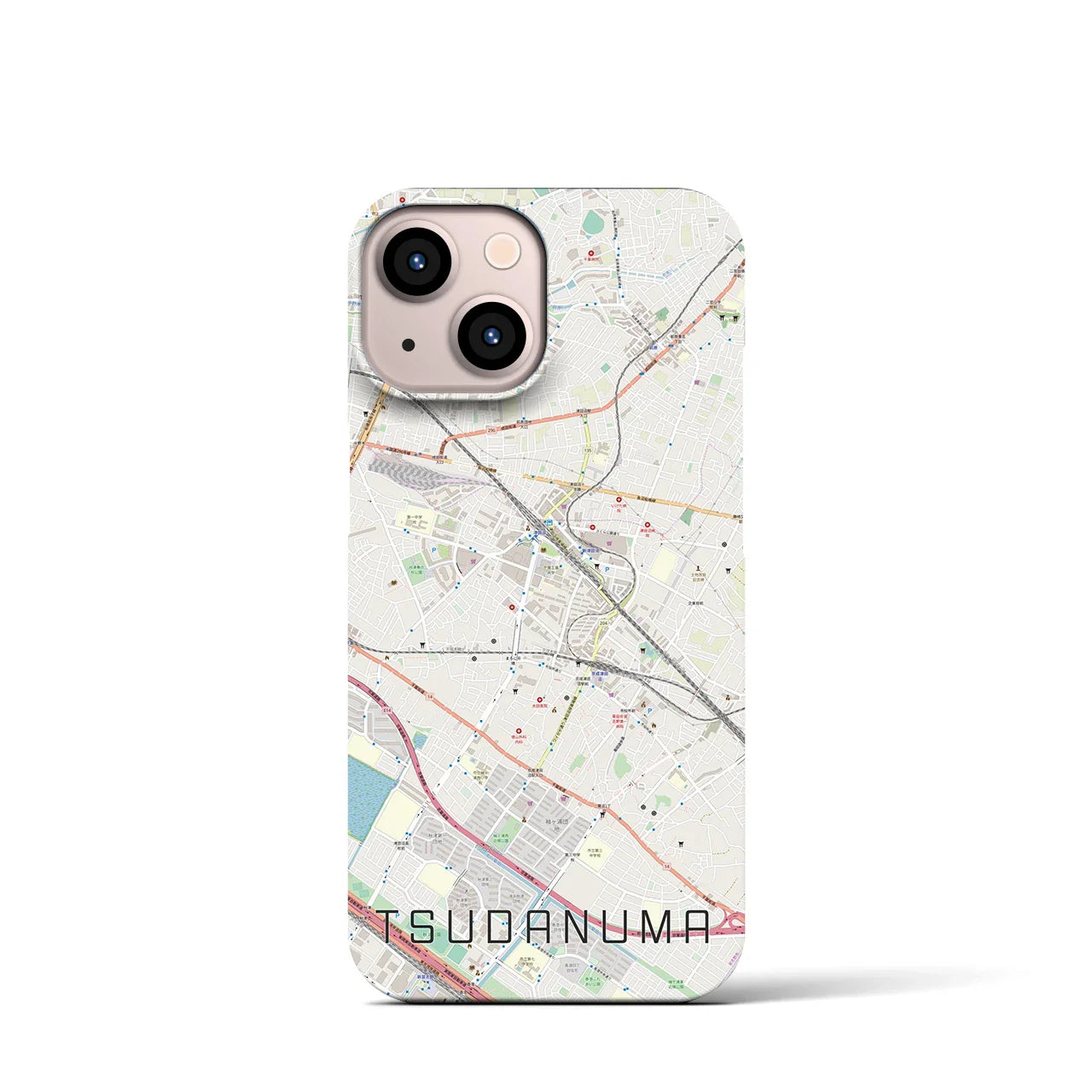 【津田沼(千葉県)】地図柄iPhoneケース(バックカバータイプ)