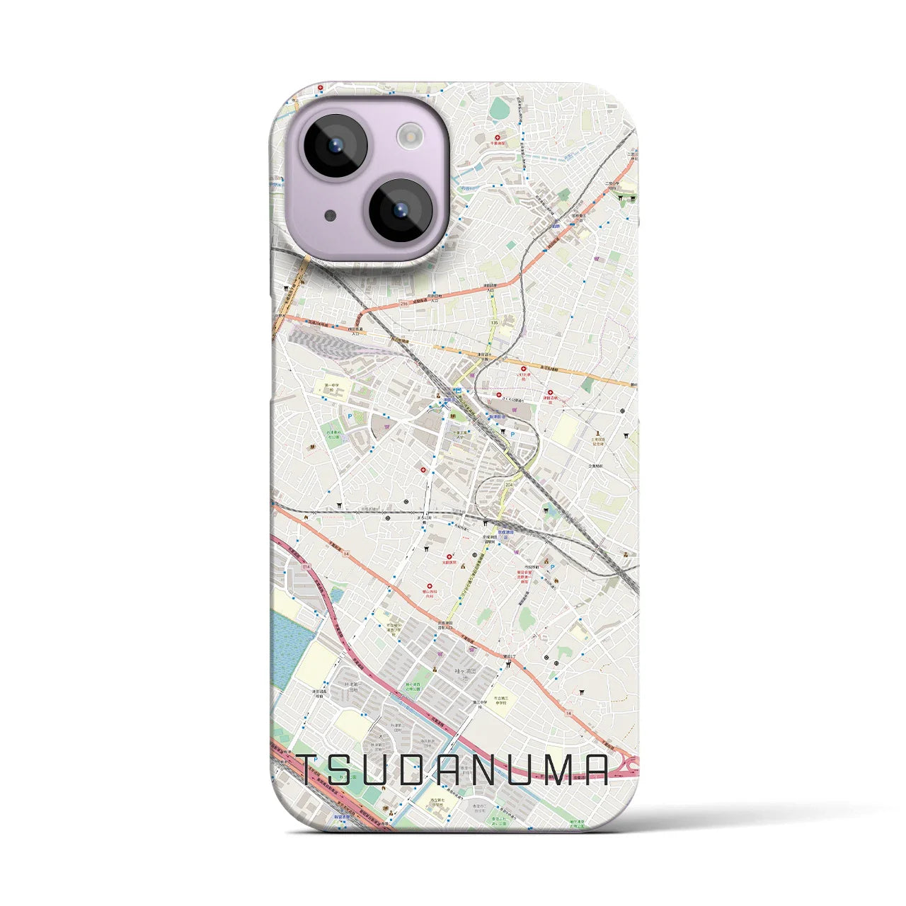 【津田沼(千葉県)】地図柄iPhoneケース(バックカバータイプ)