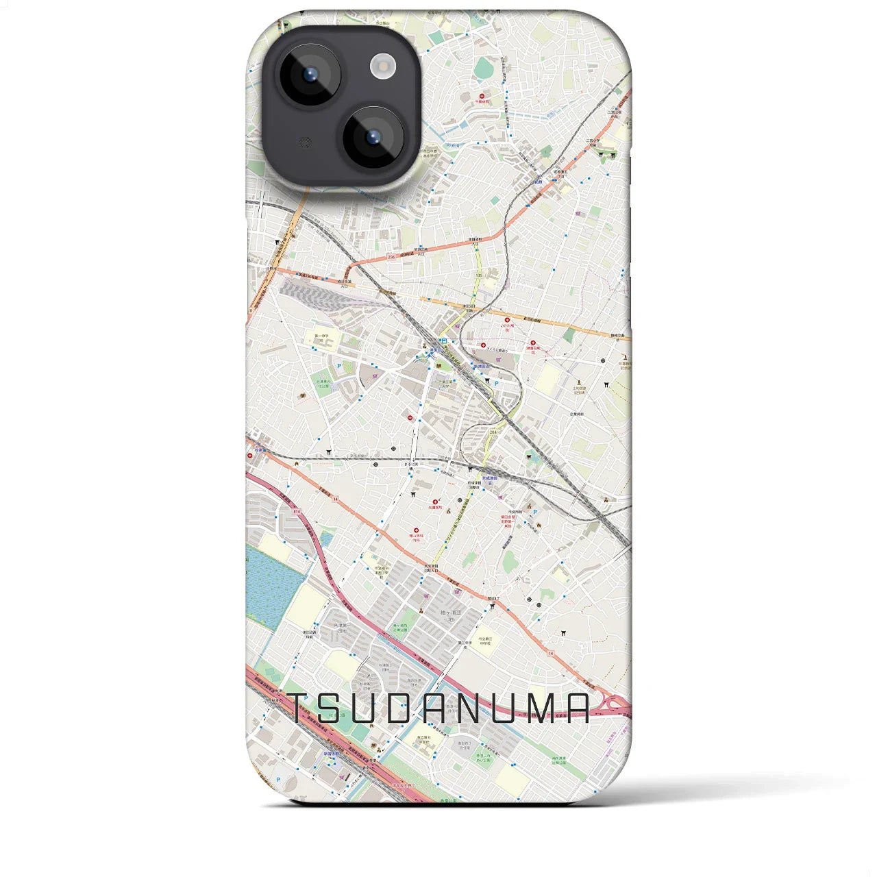 【津田沼(千葉県)】地図柄iPhoneケース(バックカバータイプ)
