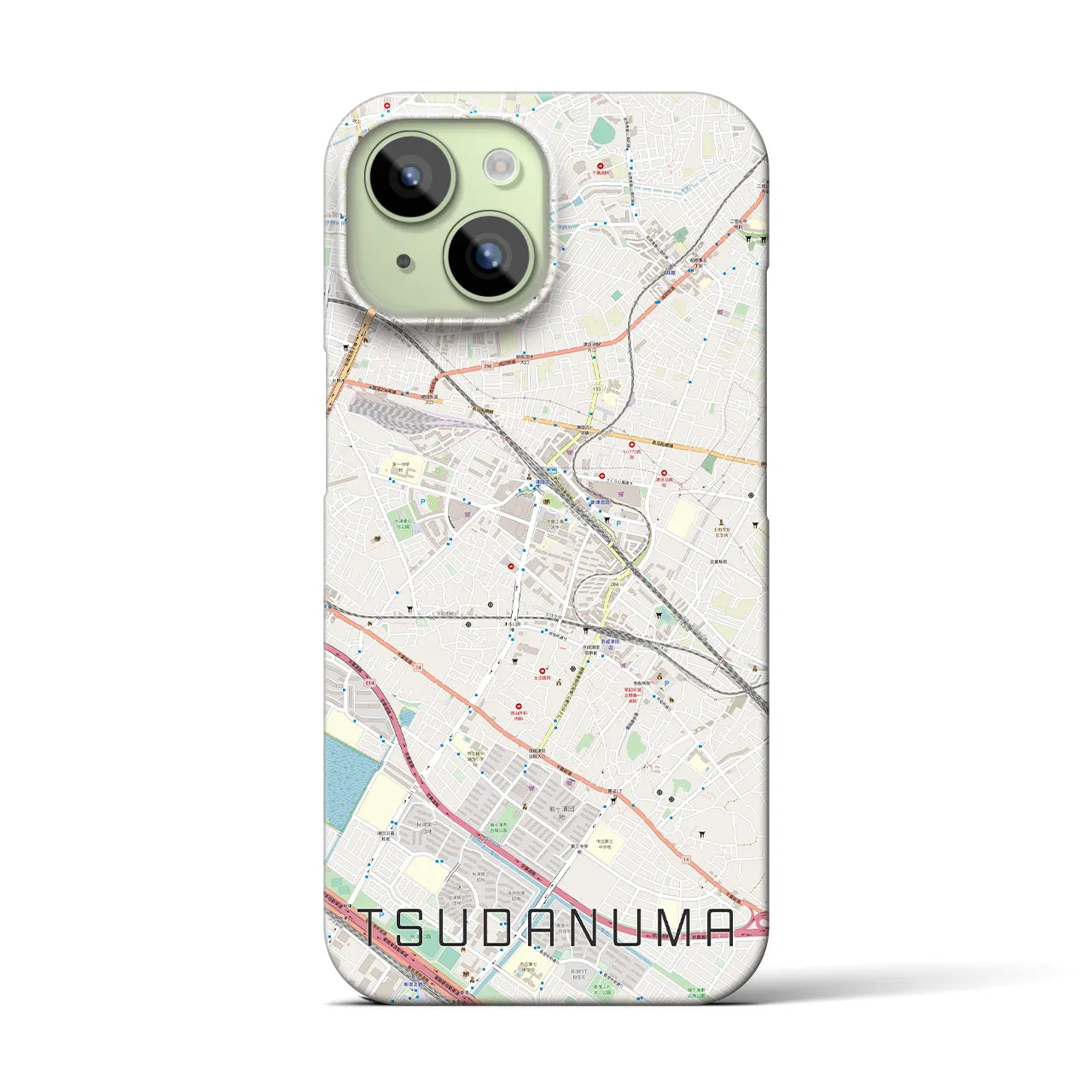 【津田沼(千葉県)】地図柄iPhoneケース(バックカバータイプ)
