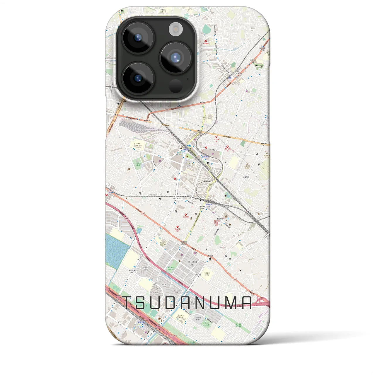 【津田沼(千葉県)】地図柄iPhoneケース(バックカバータイプ)