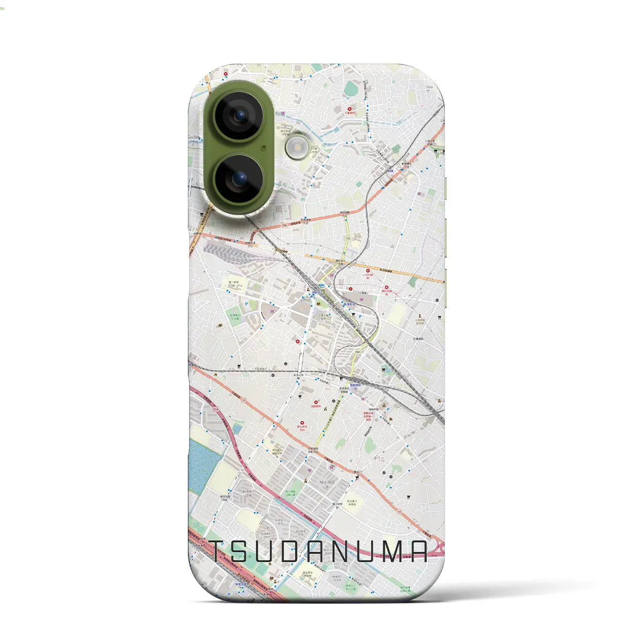 【津田沼(千葉県)】地図柄iPhoneケース(バックカバータイプ)