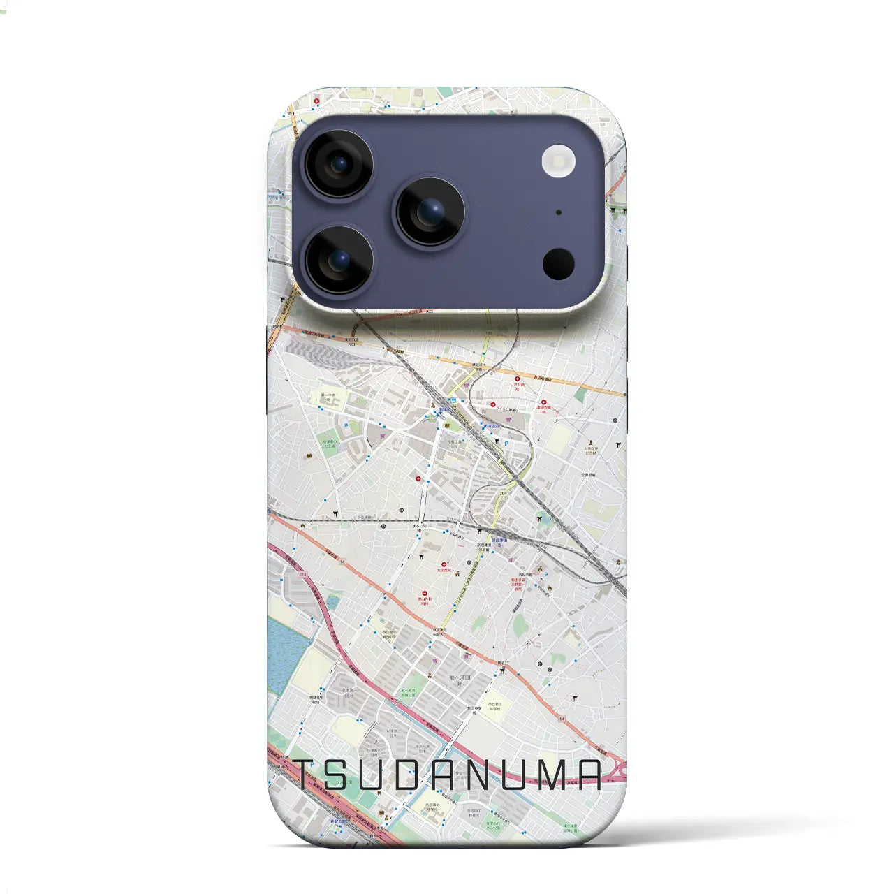 【津田沼(千葉県)】地図柄iPhoneケース(バックカバータイプ)