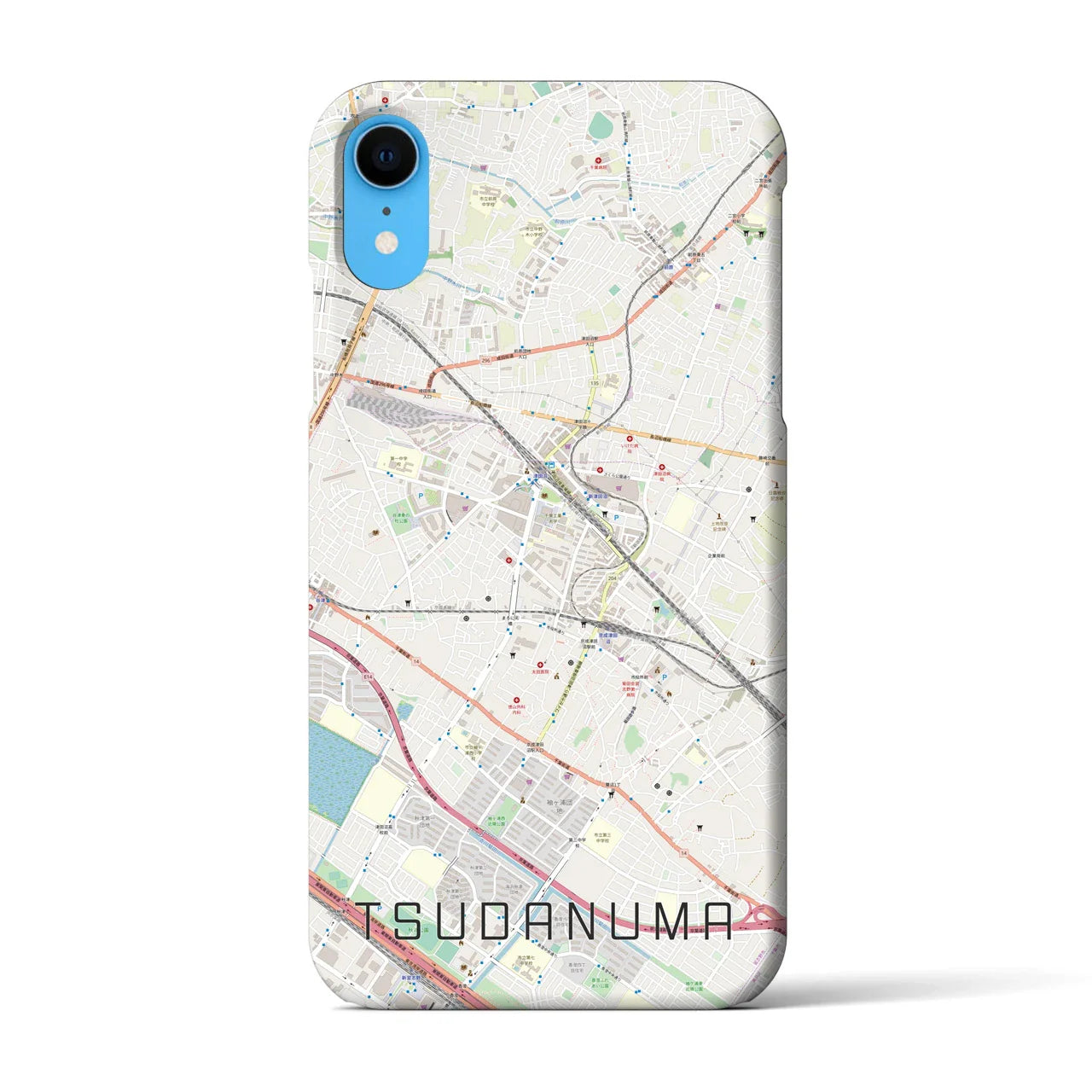 【津田沼(千葉県)】地図柄iPhoneケース(バックカバータイプ)