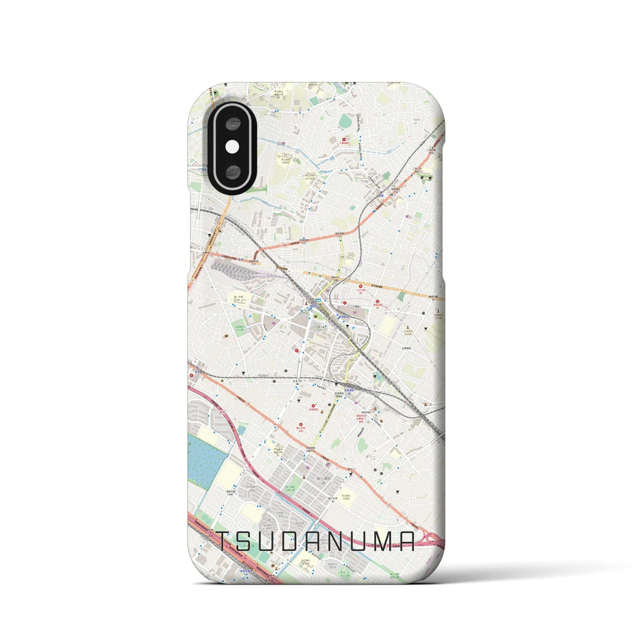 【津田沼(千葉県)】地図柄iPhoneケース(バックカバータイプ)