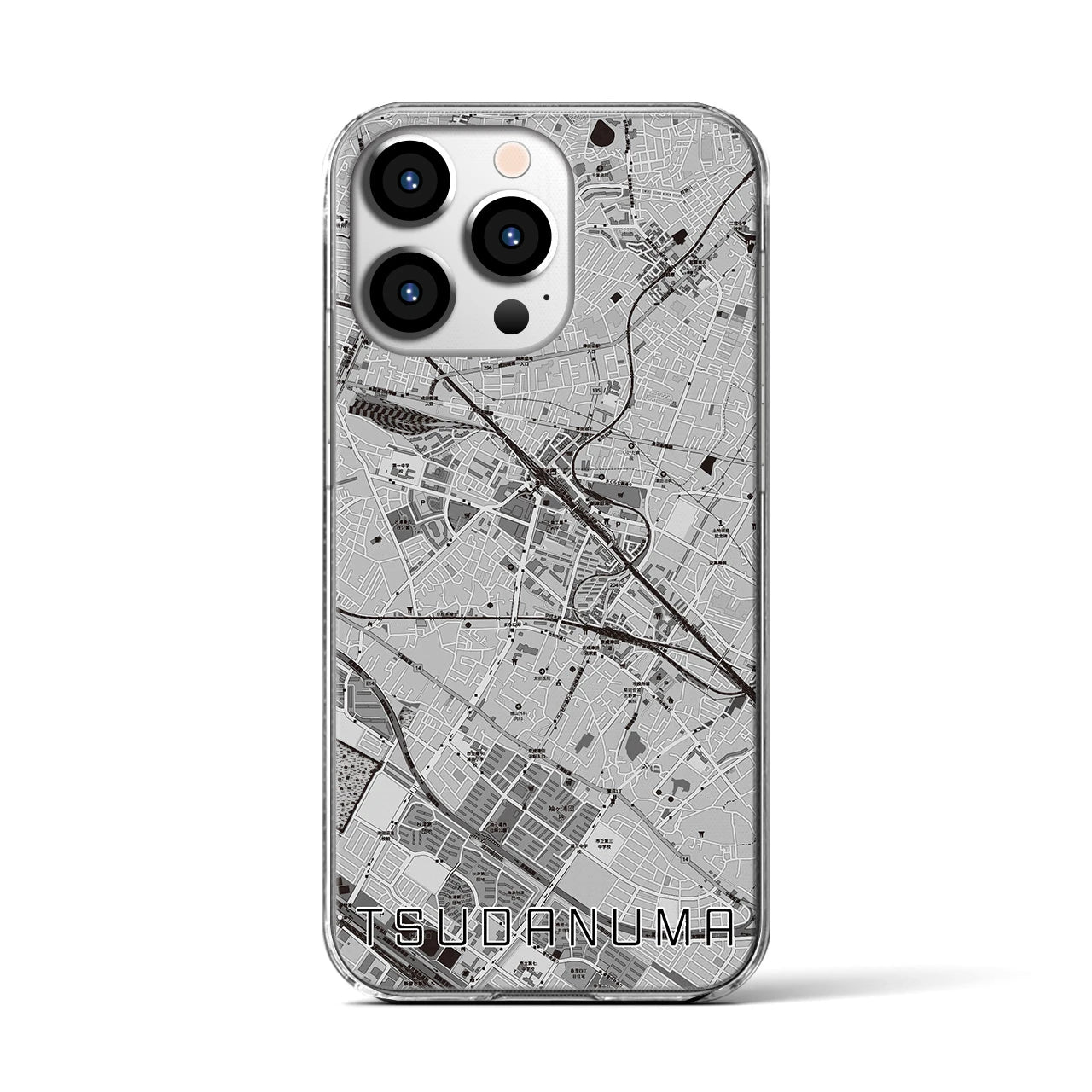 【津田沼(千葉県)】地図柄iPhoneケース(クリアタイプ)