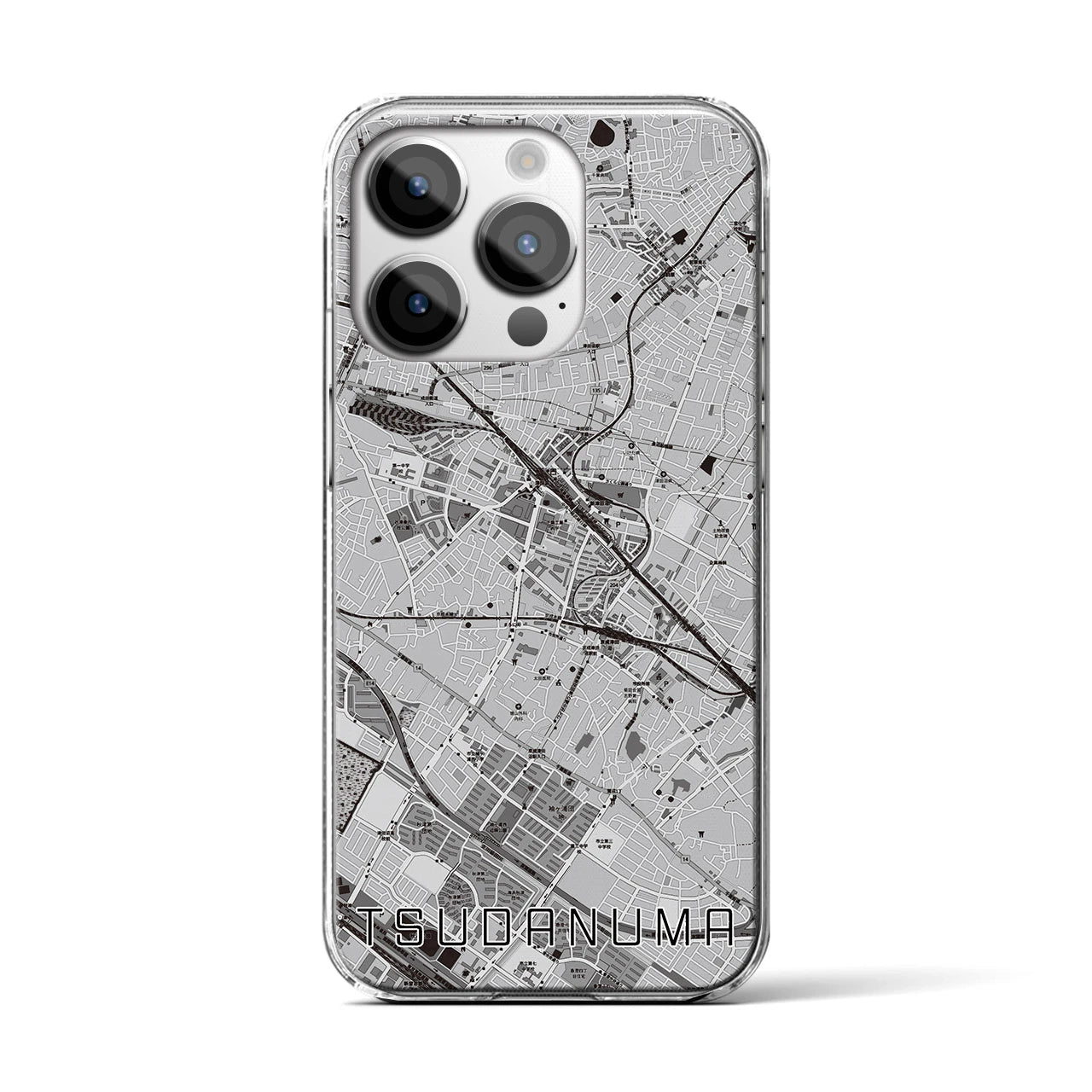 【津田沼(千葉県)】地図柄iPhoneケース(クリアタイプ)