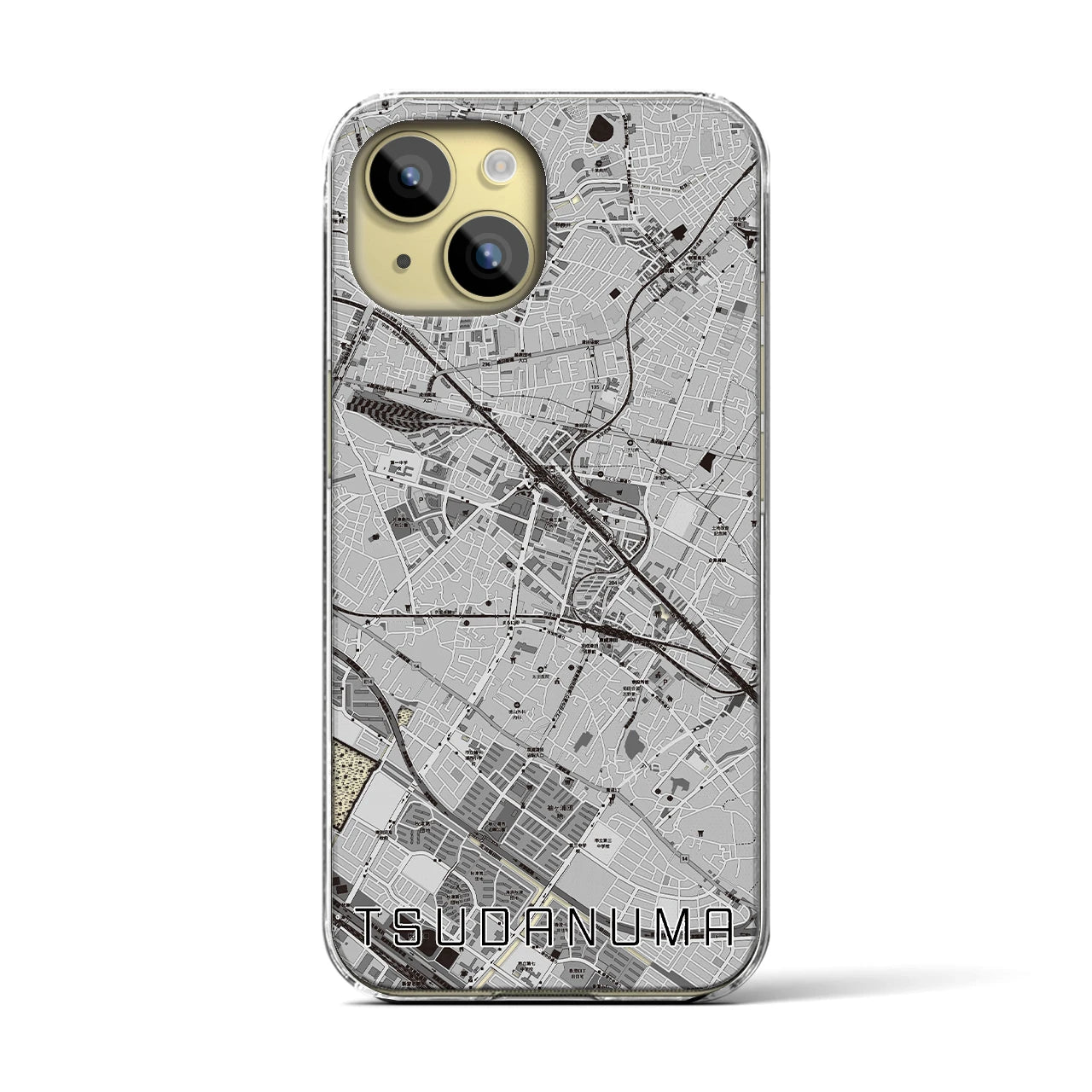 【津田沼(千葉県)】地図柄iPhoneケース(クリアタイプ)