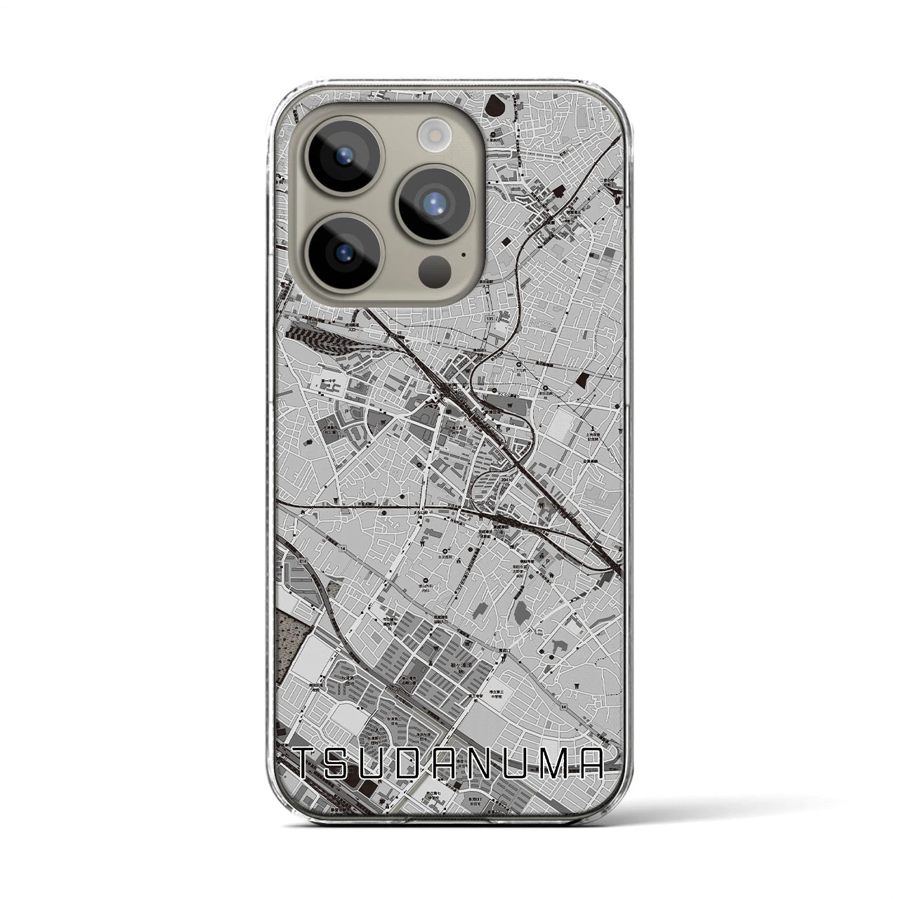 【津田沼(千葉県)】地図柄iPhoneケース(クリアタイプ)