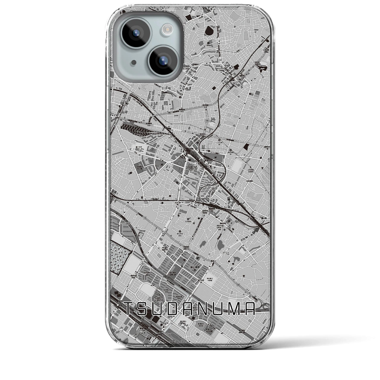 【津田沼(千葉県)】地図柄iPhoneケース(クリアタイプ)