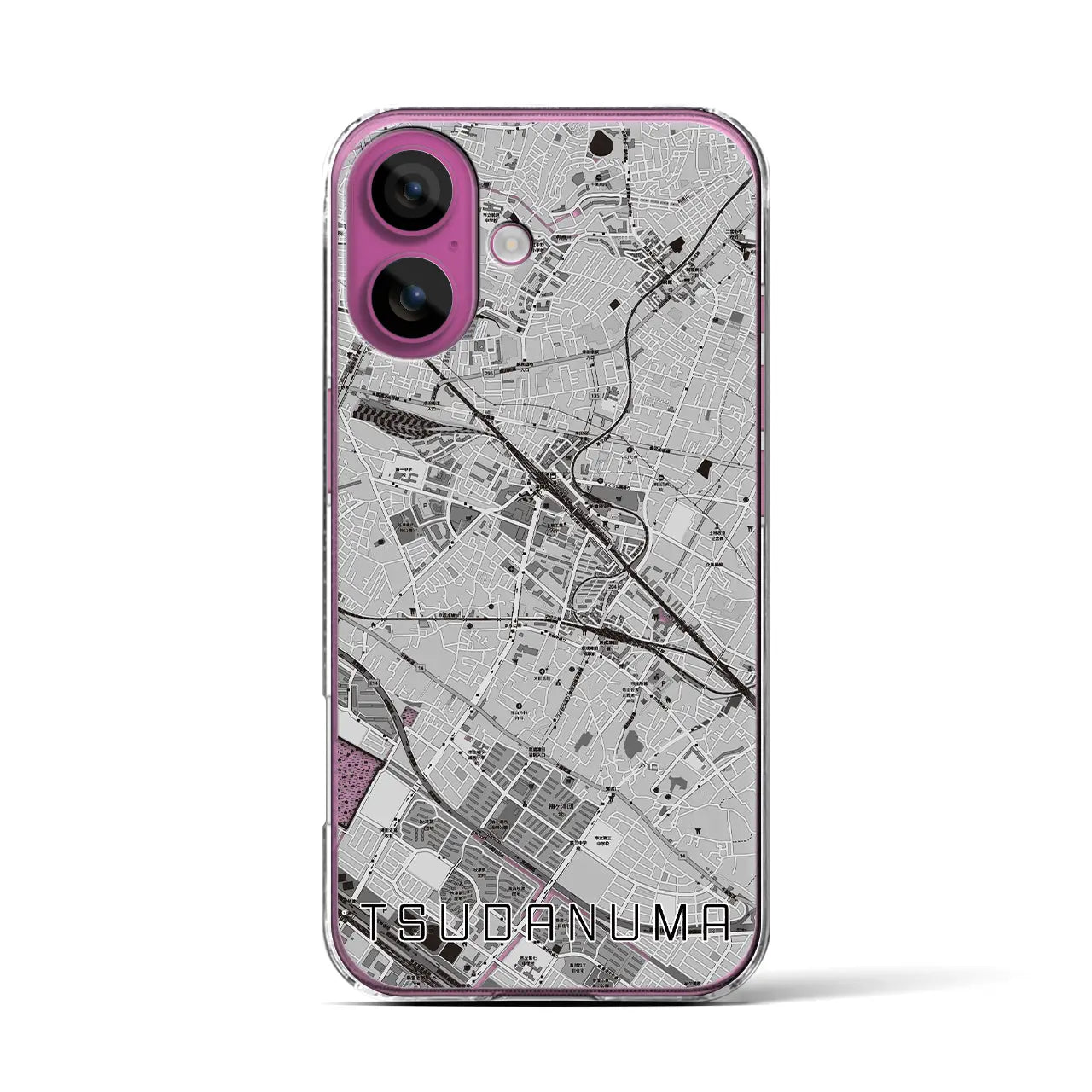 【津田沼(千葉県)】地図柄iPhoneケース(クリアタイプ)