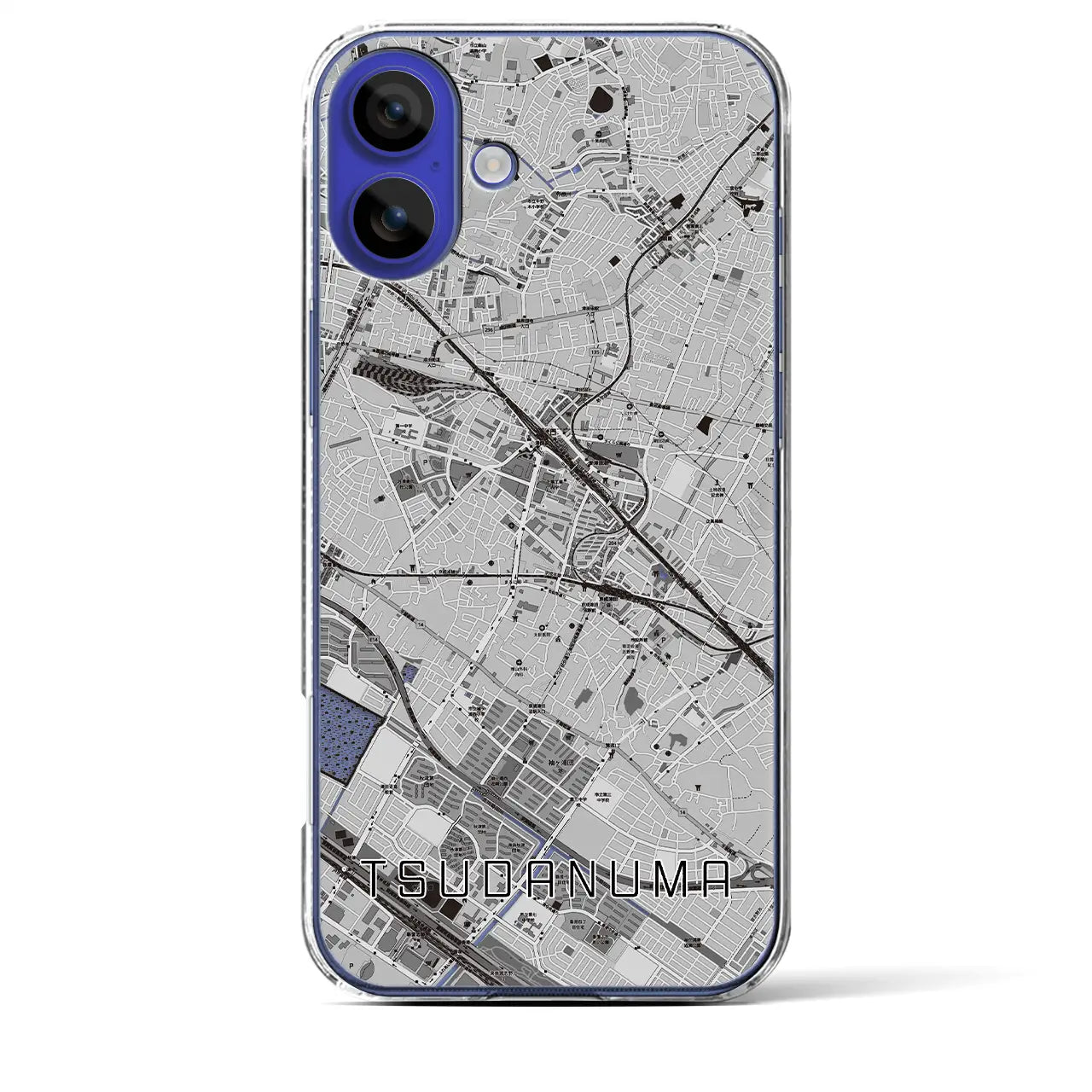 【津田沼(千葉県)】地図柄iPhoneケース(クリアタイプ)