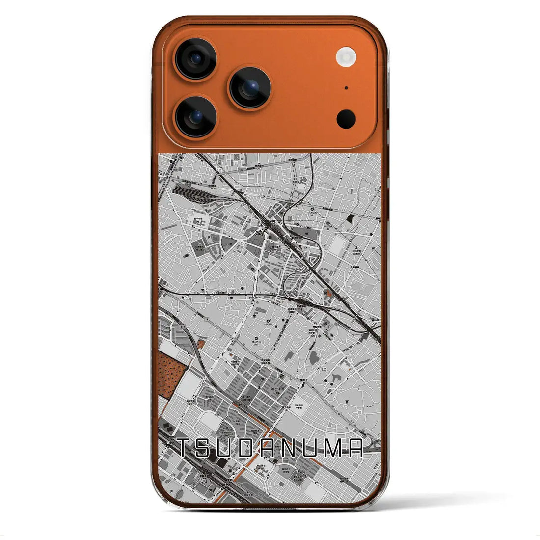 【津田沼(千葉県)】地図柄iPhoneケース(クリアタイプ)