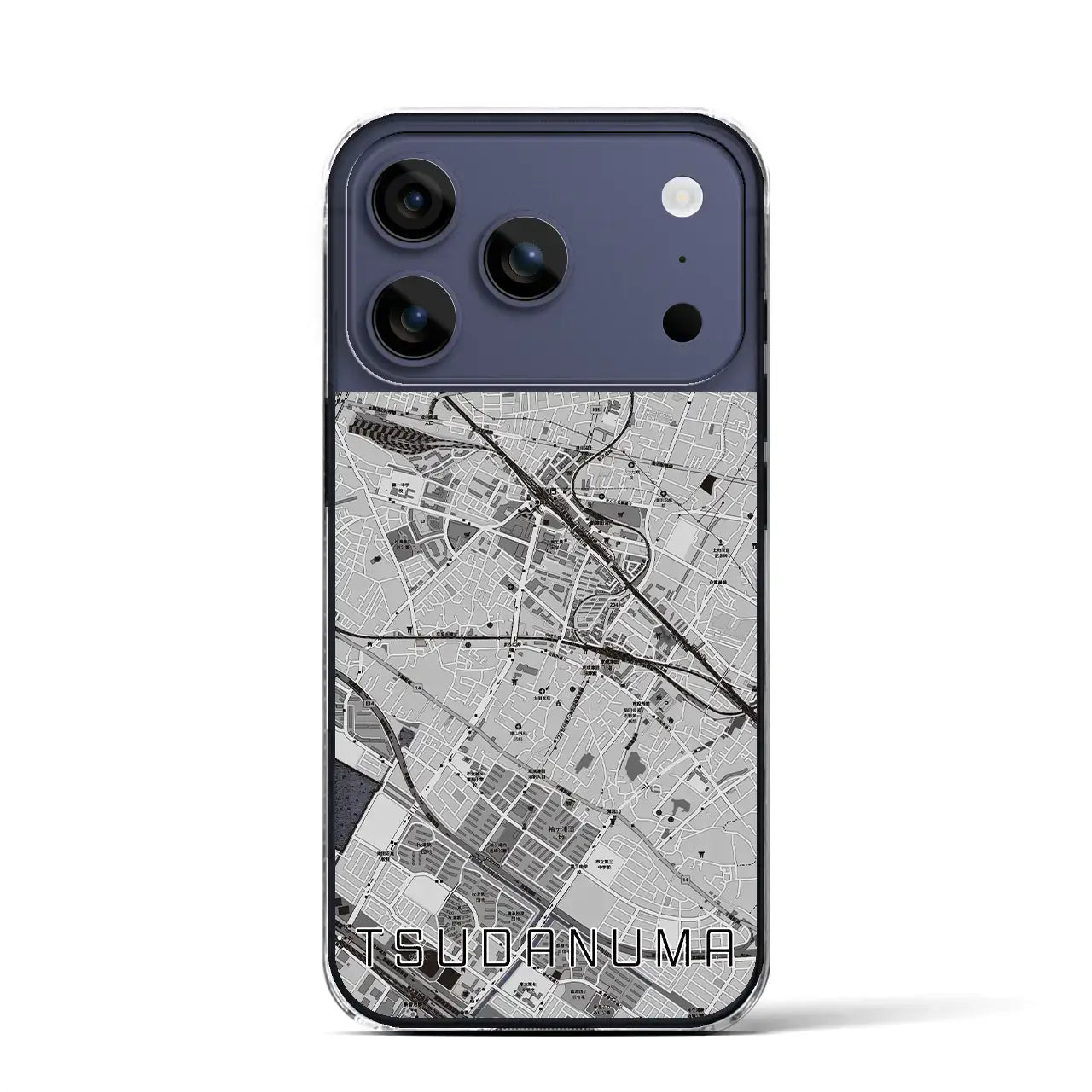 【津田沼(千葉県)】地図柄iPhoneケース(クリアタイプ)