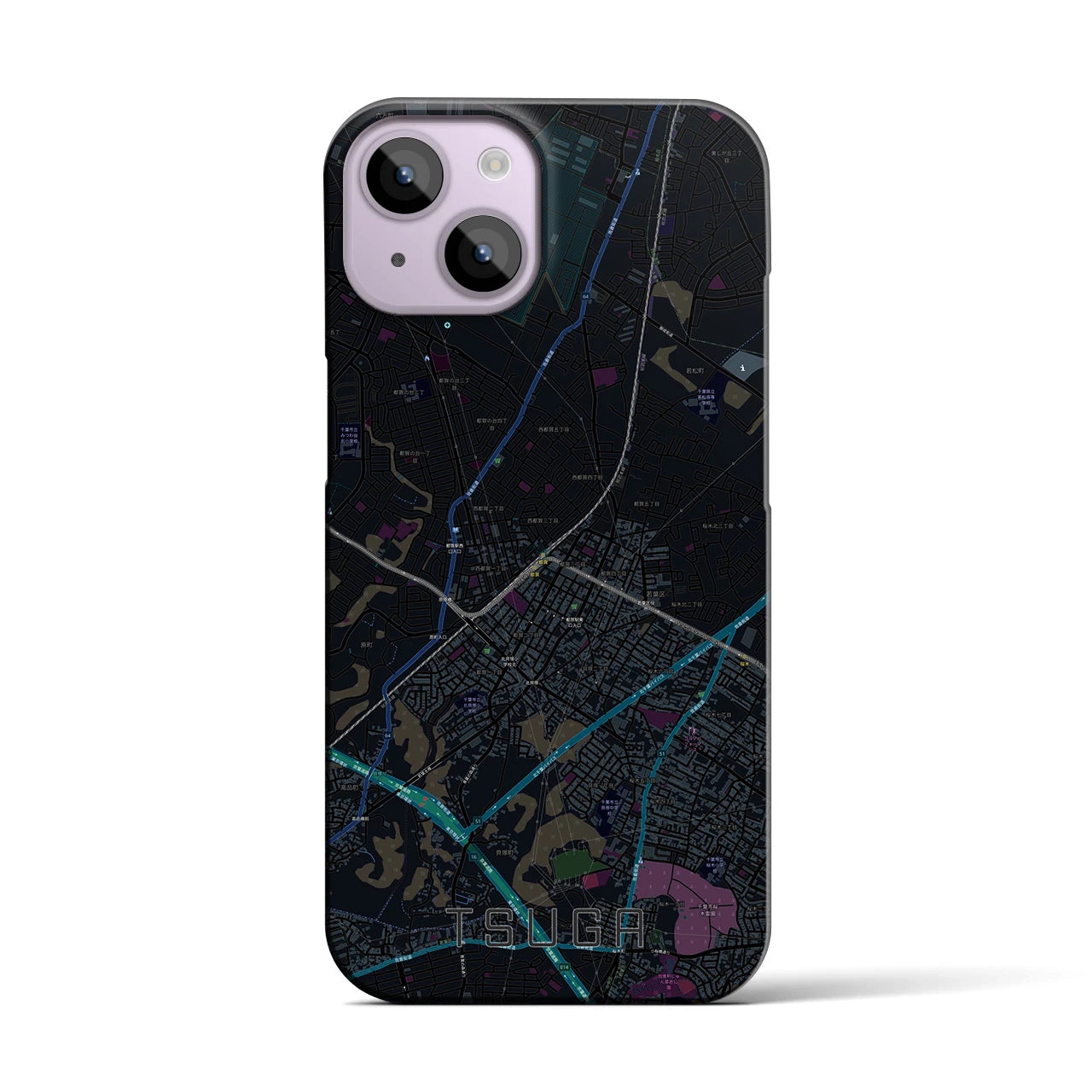 【都賀(千葉県)】地図柄iPhoneケース(バックカバータイプ)