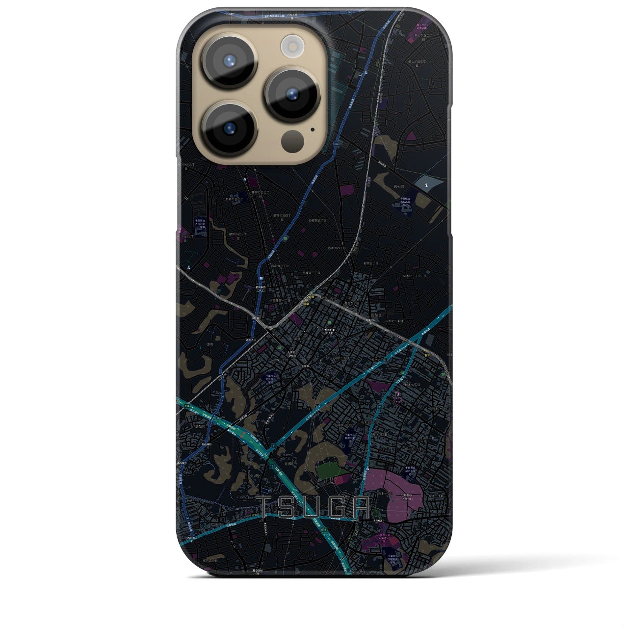 【都賀(千葉県)】地図柄iPhoneケース(バックカバータイプ)