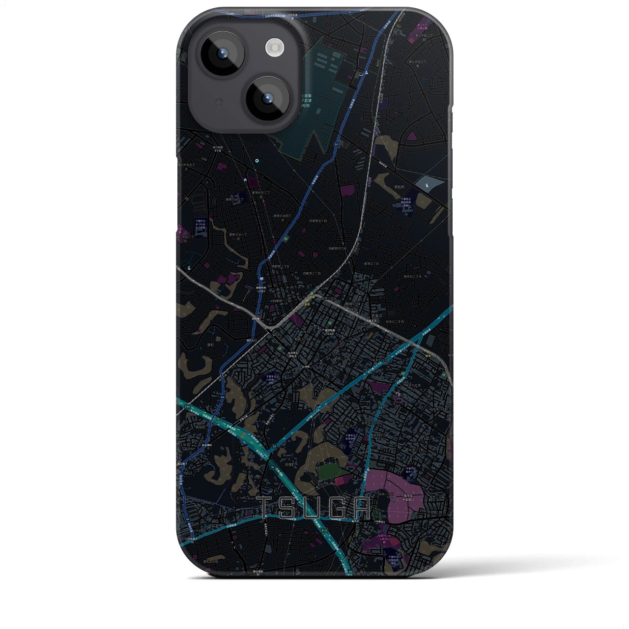 【都賀(千葉県)】地図柄iPhoneケース(バックカバータイプ)