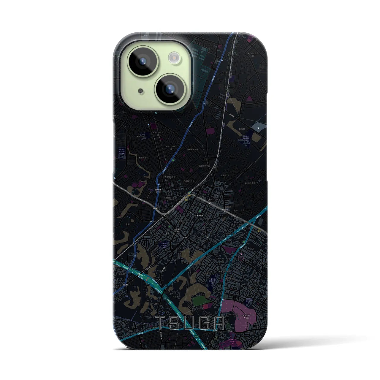 【都賀(千葉県)】地図柄iPhoneケース(バックカバータイプ)