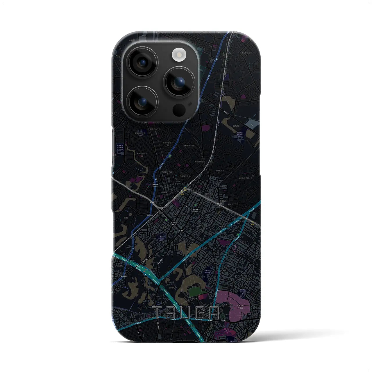 【都賀(千葉県)】地図柄iPhoneケース(バックカバータイプ)