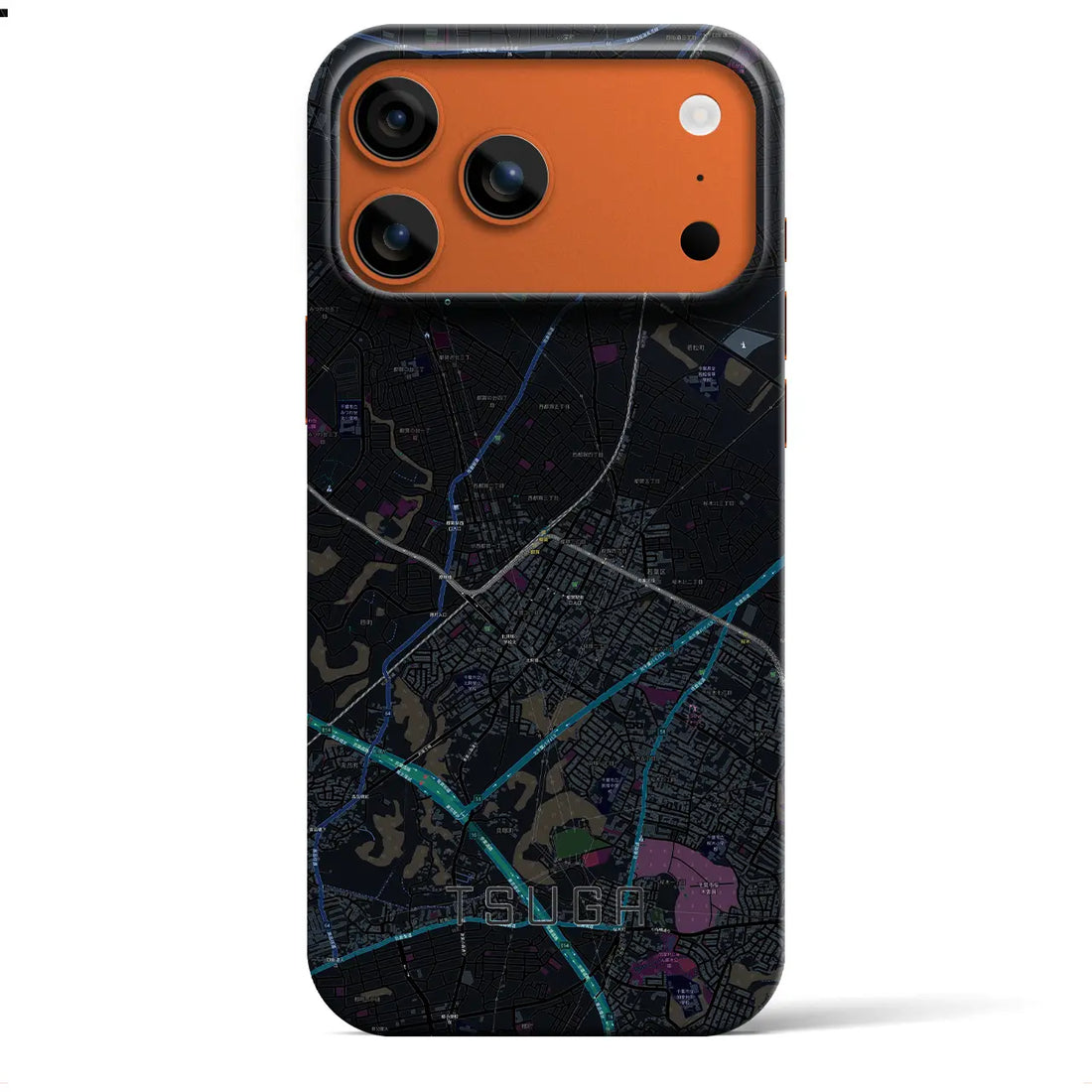 【都賀(千葉県)】地図柄iPhoneケース(バックカバータイプ)