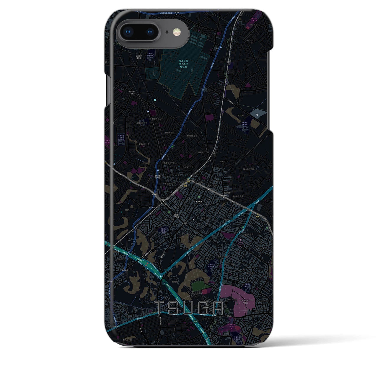 【都賀(千葉県)】地図柄iPhoneケース(バックカバータイプ)