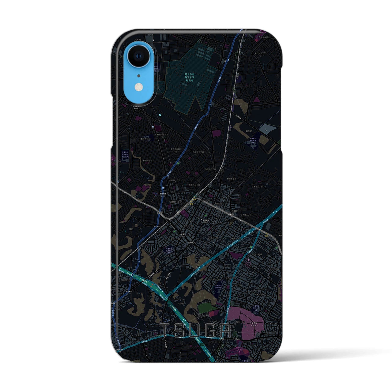 【都賀(千葉県)】地図柄iPhoneケース(バックカバータイプ)