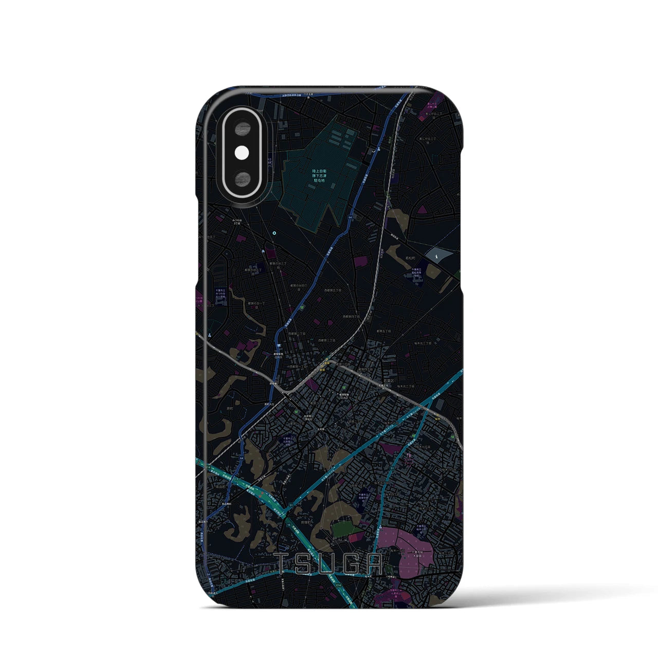 【都賀(千葉県)】地図柄iPhoneケース(バックカバータイプ)
