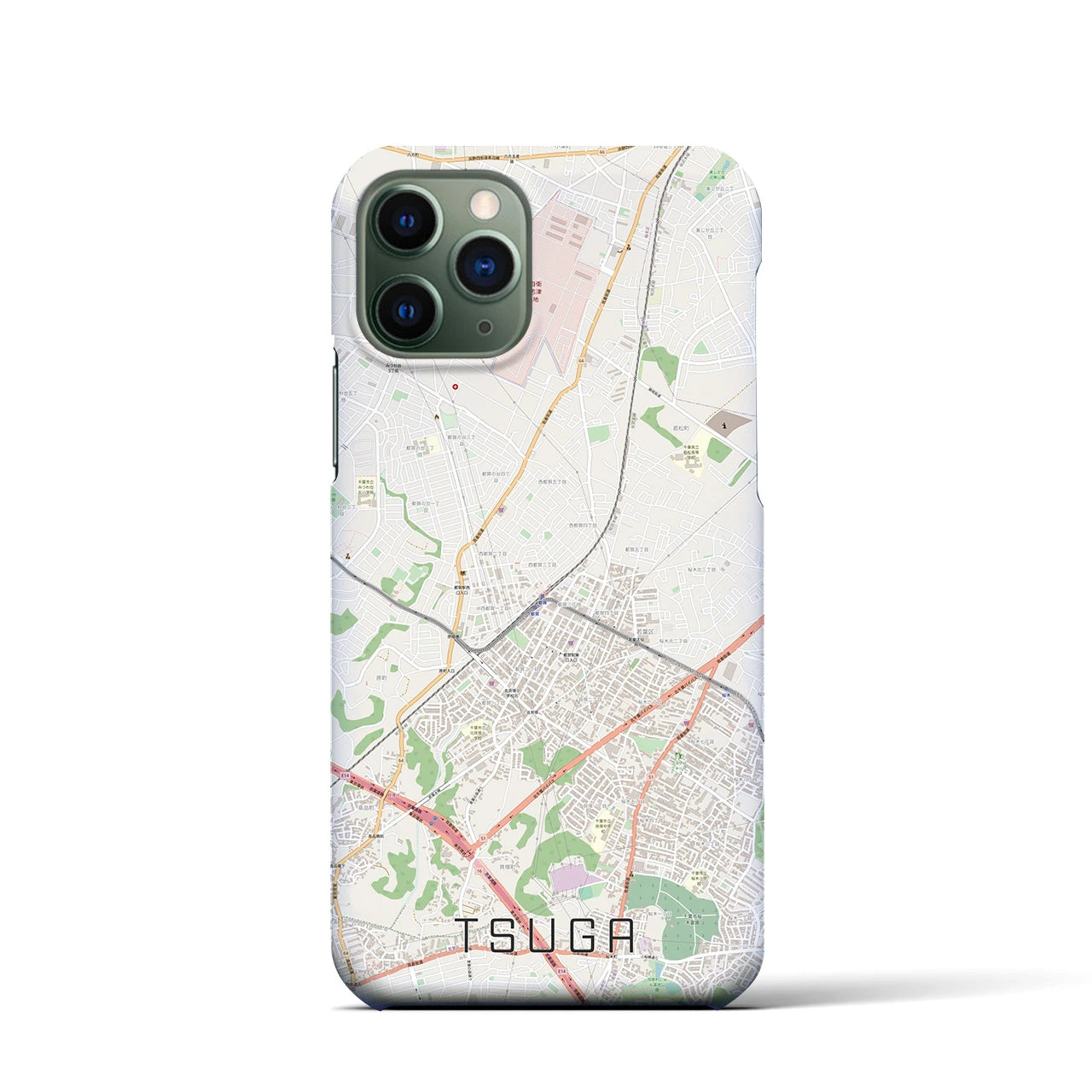 【都賀(千葉県)】地図柄iPhoneケース(バックカバータイプ)