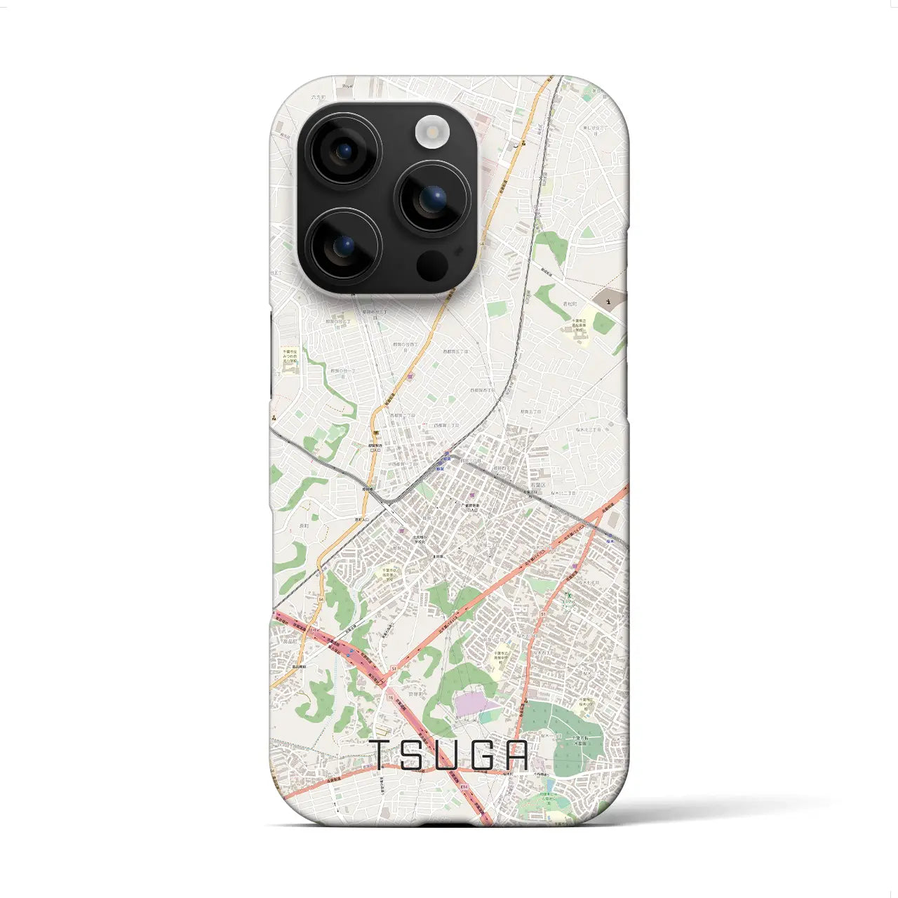 【都賀(千葉県)】地図柄iPhoneケース(バックカバータイプ)
