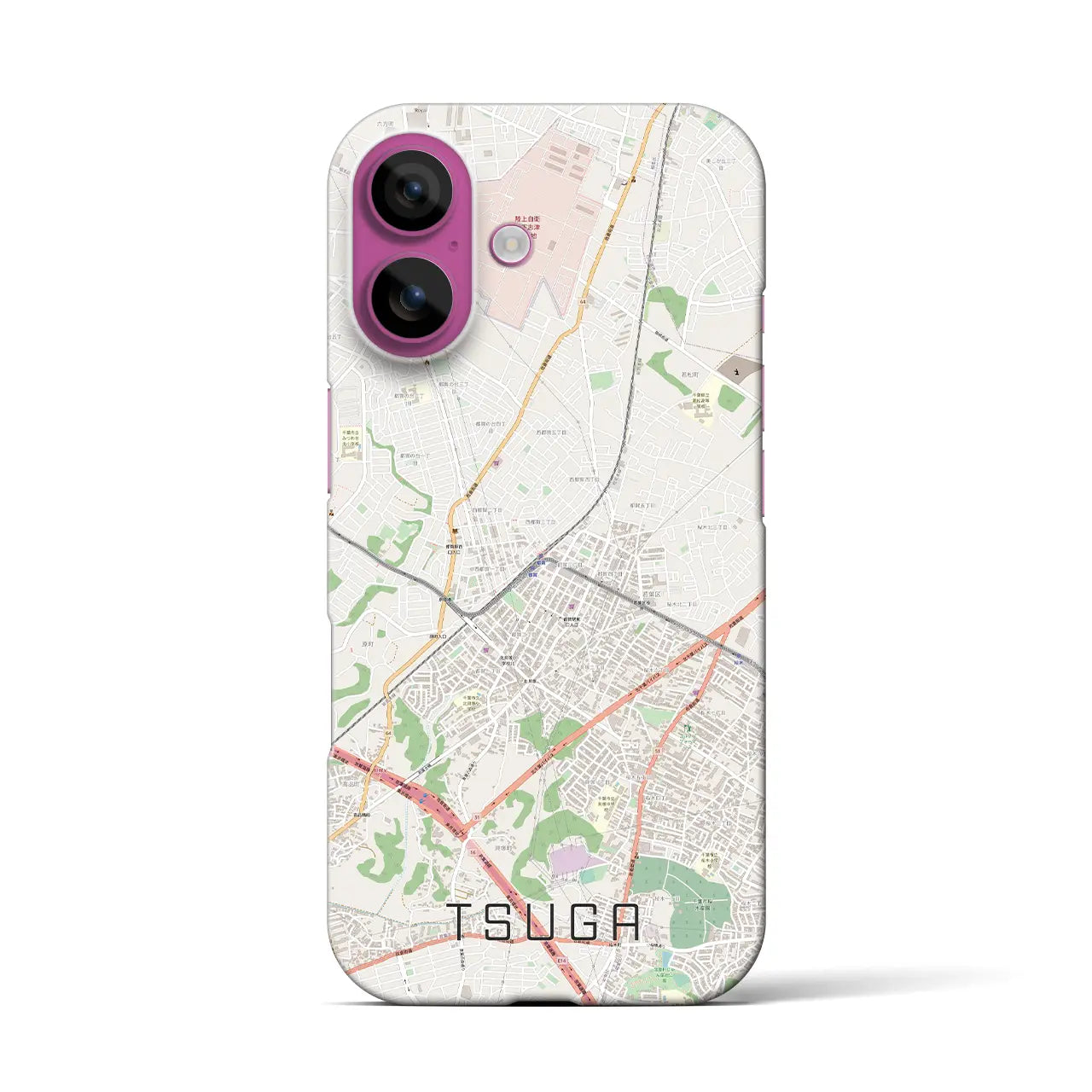 【都賀(千葉県)】地図柄iPhoneケース(バックカバータイプ)