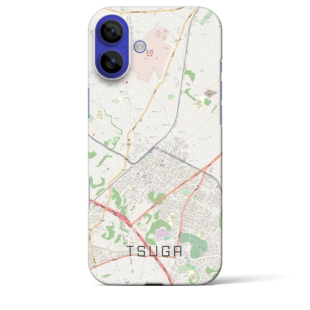 【都賀(千葉県)】地図柄iPhoneケース(バックカバータイプ)ナチュラル・iPhone 16 Pro Max 用