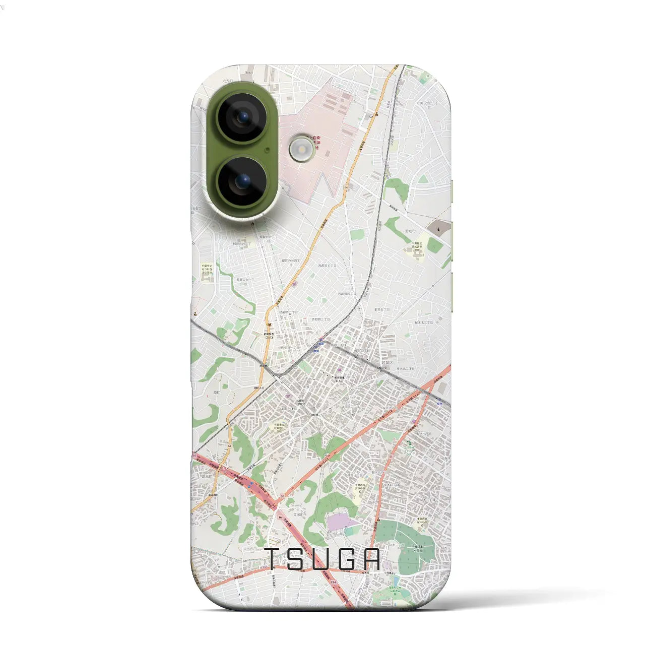 【都賀(千葉県)】地図柄iPhoneケース(バックカバータイプ)