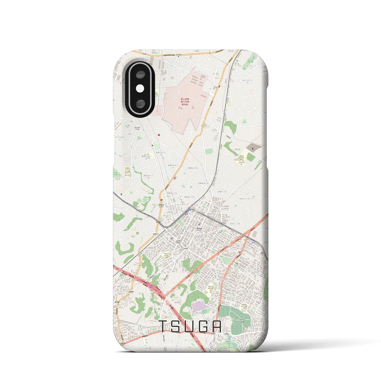 【都賀(千葉県)】地図柄iPhoneケース(バックカバータイプ)