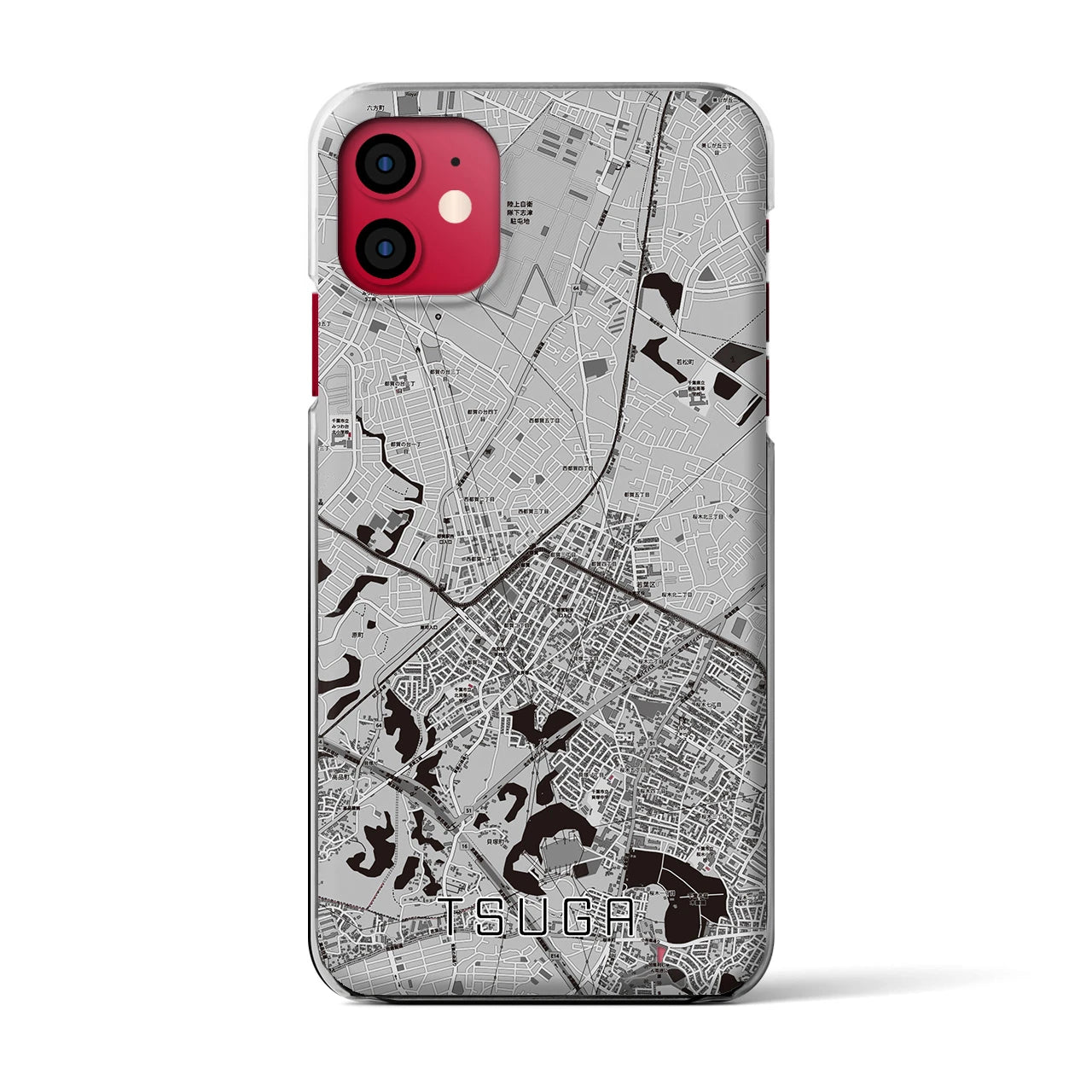 【都賀(千葉県)】地図柄iPhoneケース(クリアタイプ)