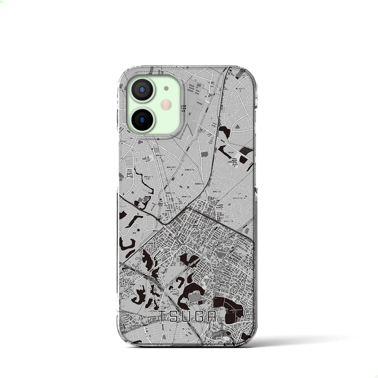 【都賀(千葉県)】地図柄iPhoneケース(クリアタイプ)