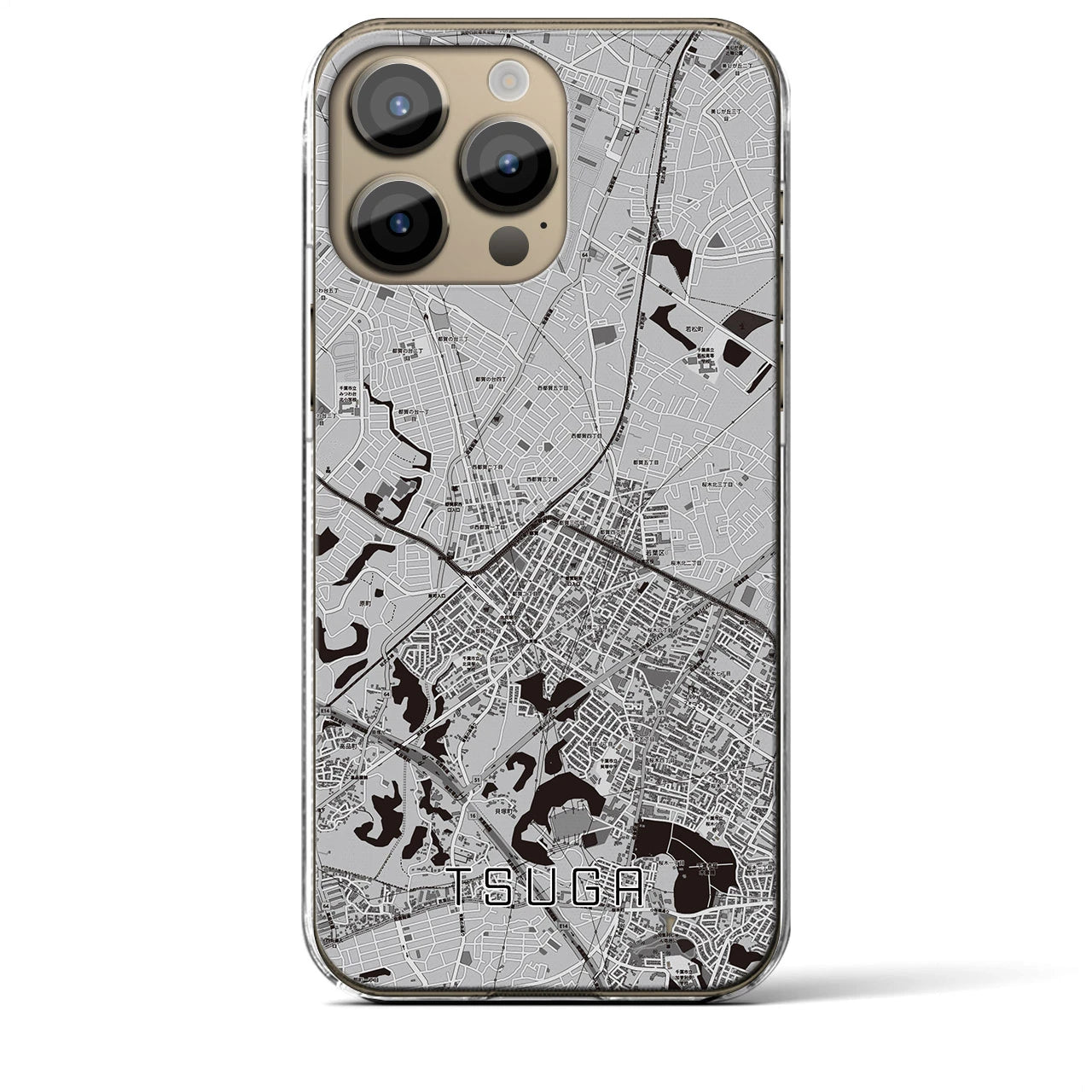 【都賀(千葉県)】地図柄iPhoneケース(クリアタイプ)