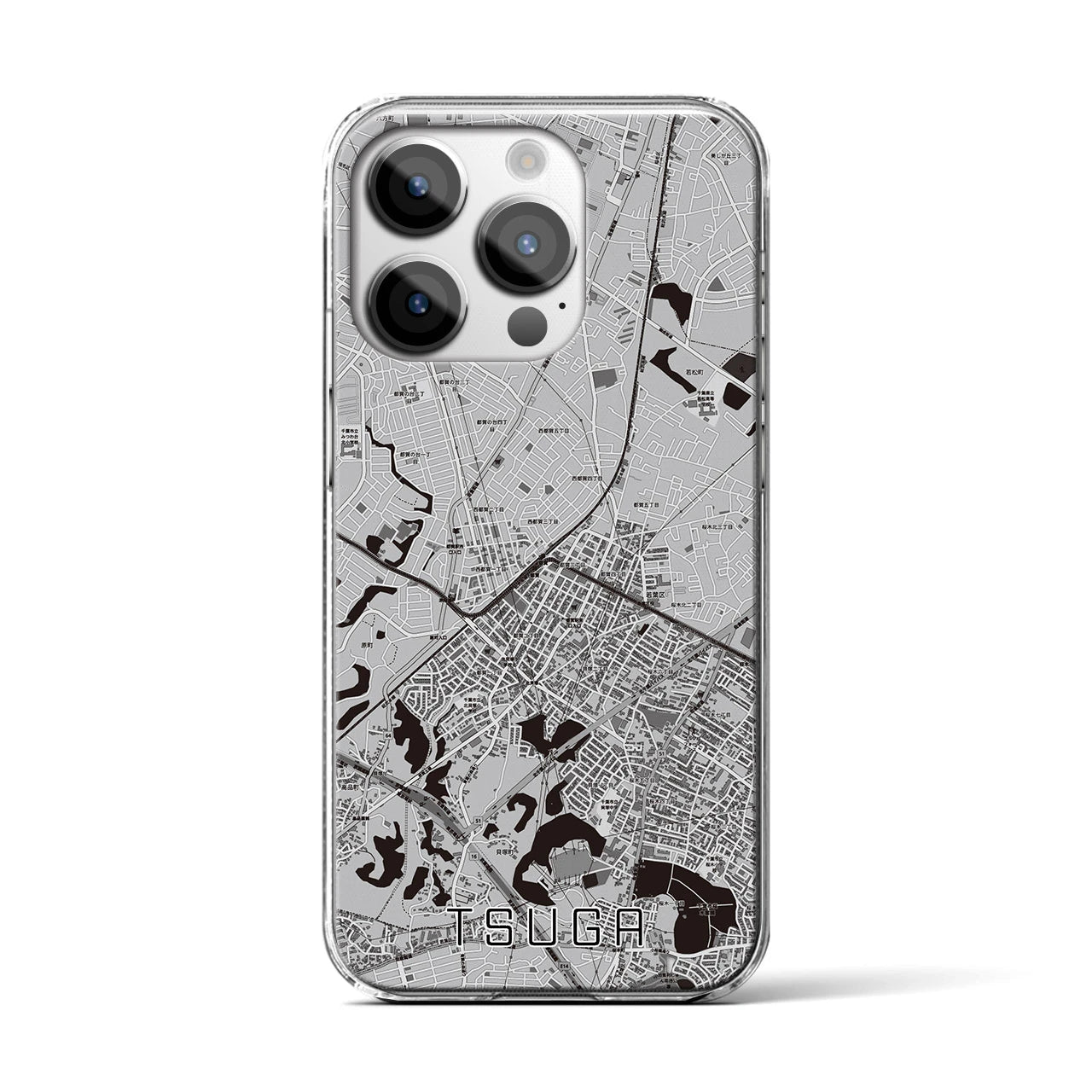 【都賀(千葉県)】地図柄iPhoneケース(クリアタイプ)