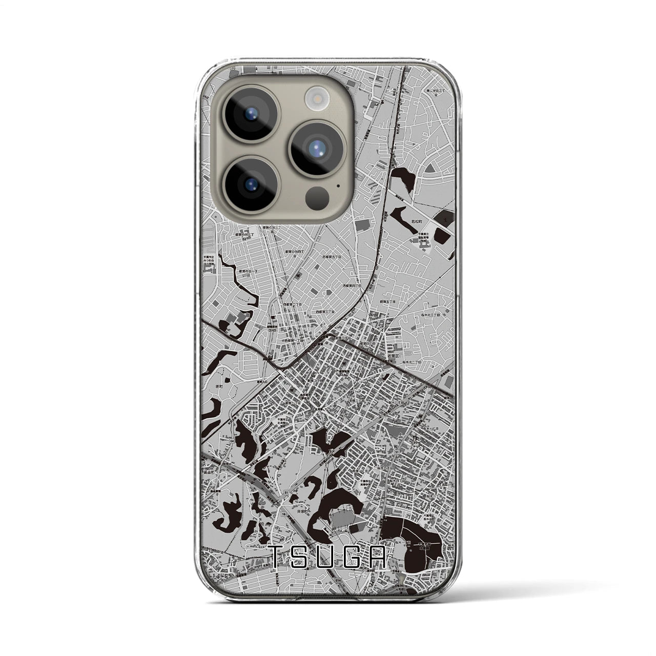 【都賀(千葉県)】地図柄iPhoneケース(クリアタイプ)