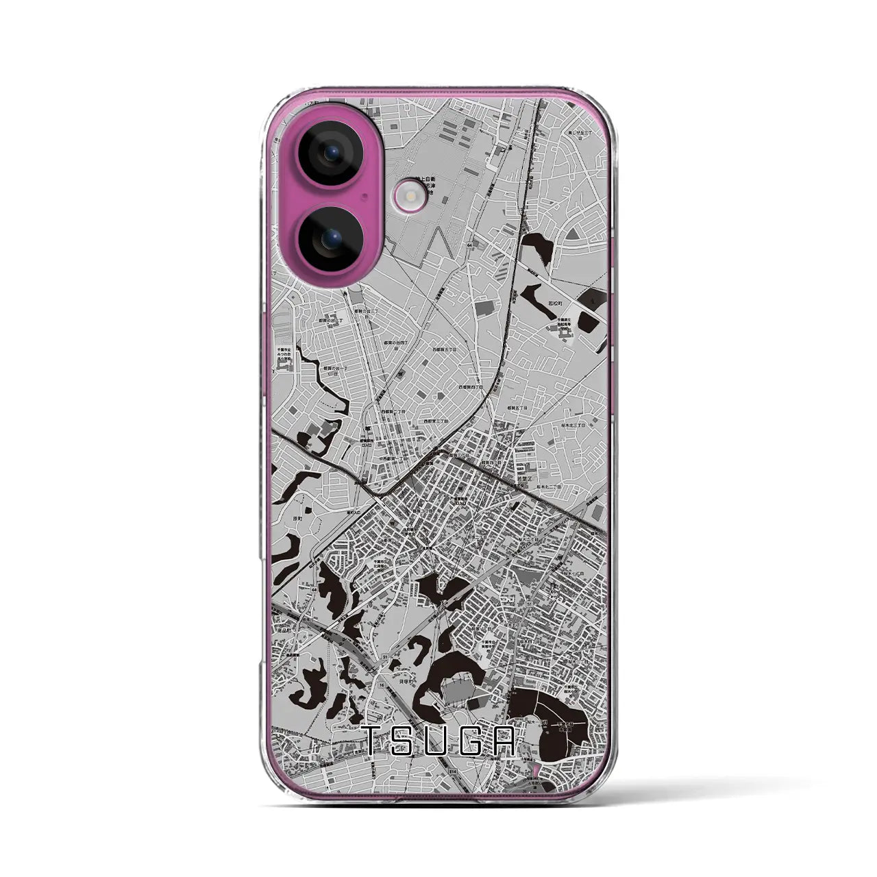【都賀(千葉県)】地図柄iPhoneケース(クリアタイプ)